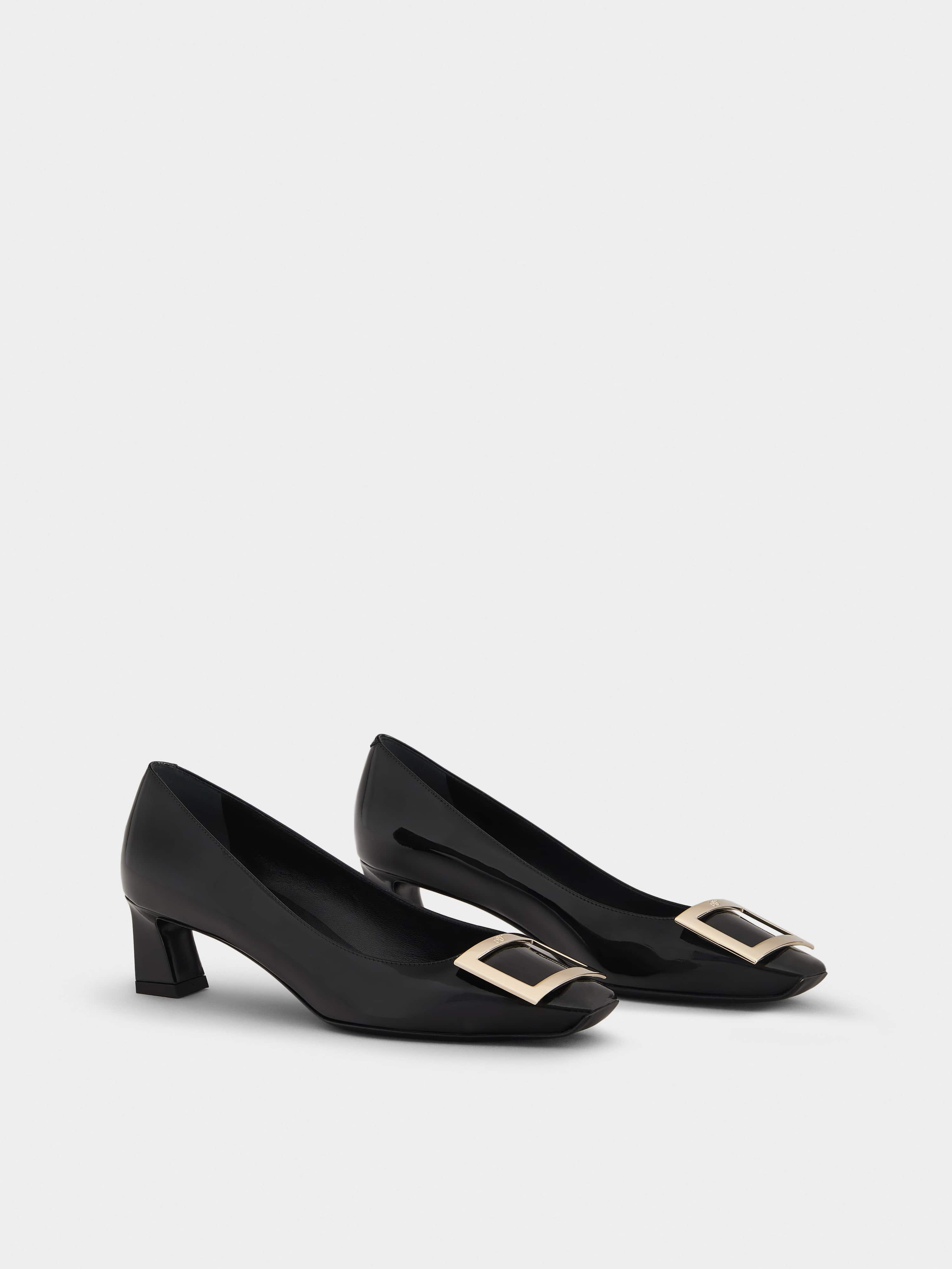 Trompette Metal Buckle Pumps in Patent Leather - 3
