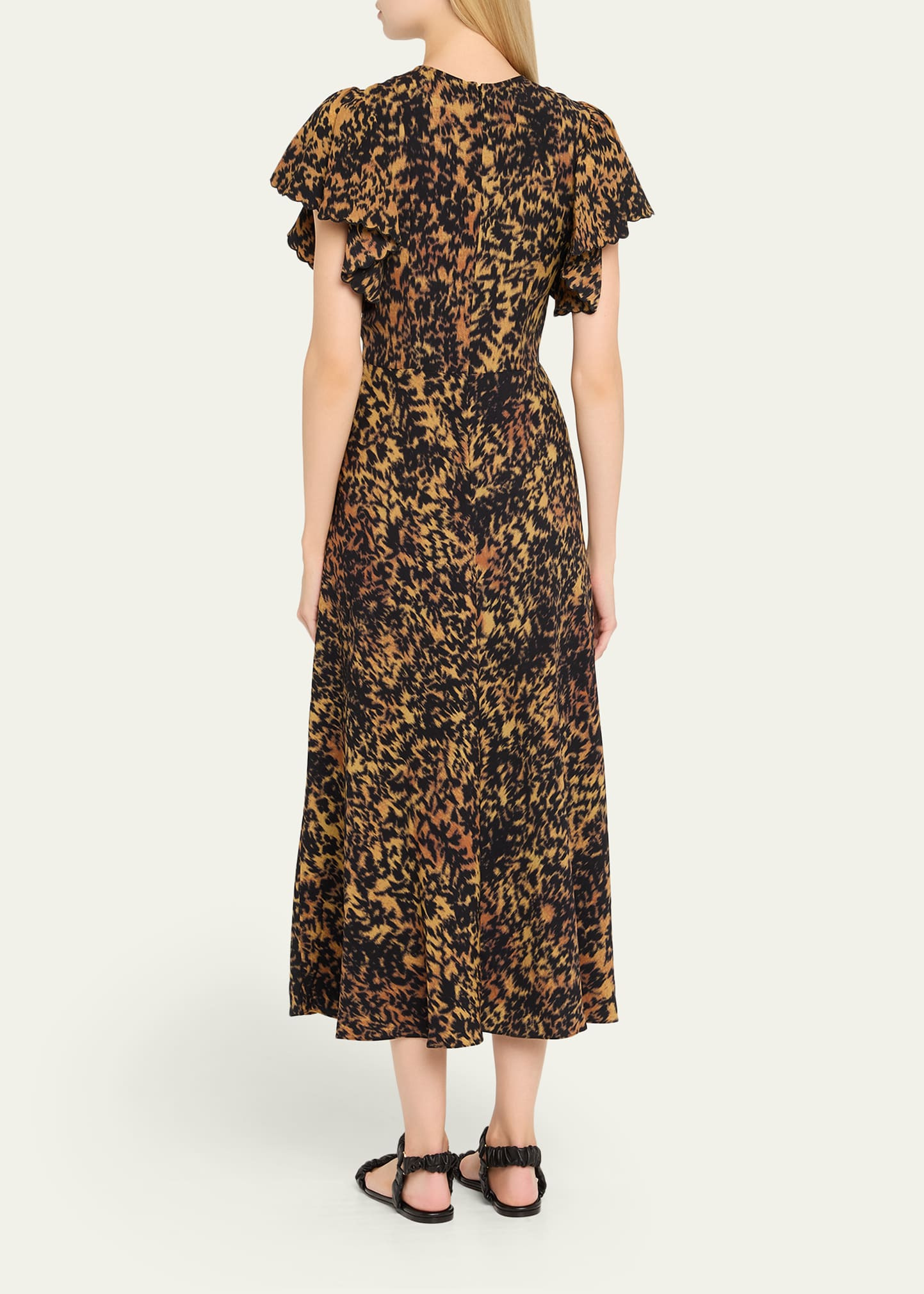 Blithe Flutter-Sleeve Midi Dress - 3