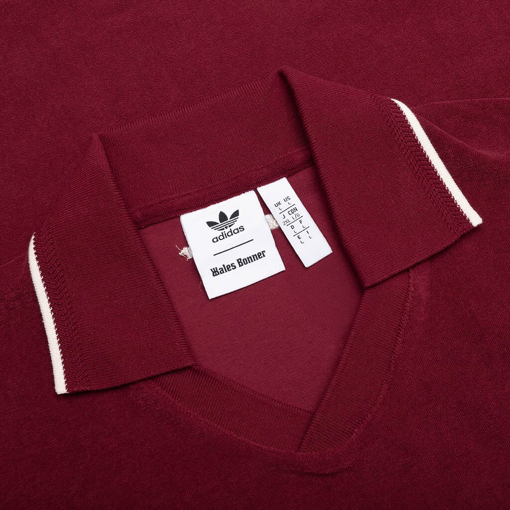 ADIDAS X WALES BONNER TERRY POLO - COLLEGIATE BURGUNDY - 5
