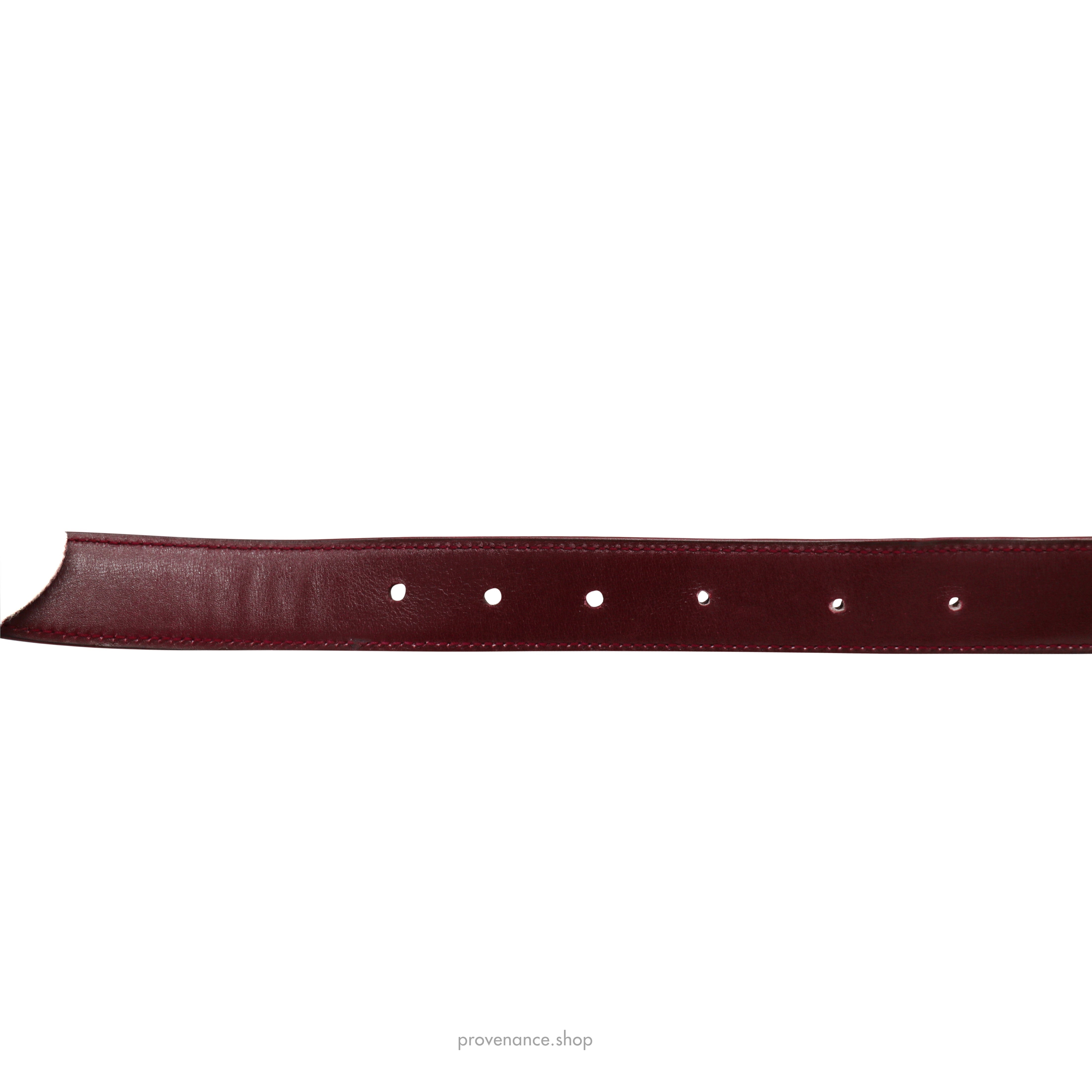Gucci Tang Belt - Burgundy Crocodile Leather - 7