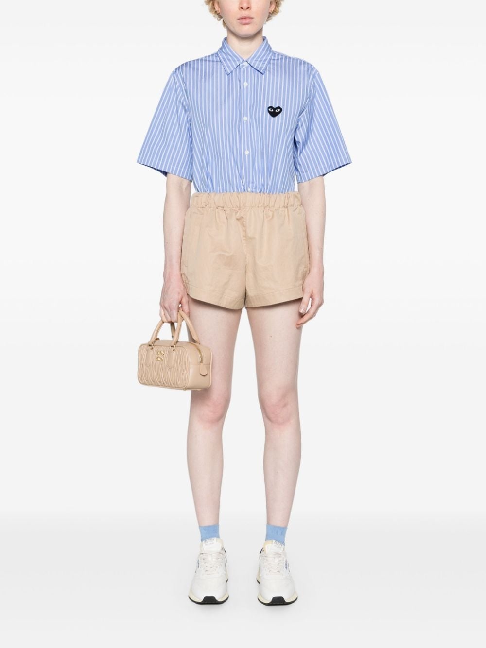 Heart-patch striped shirt - 3