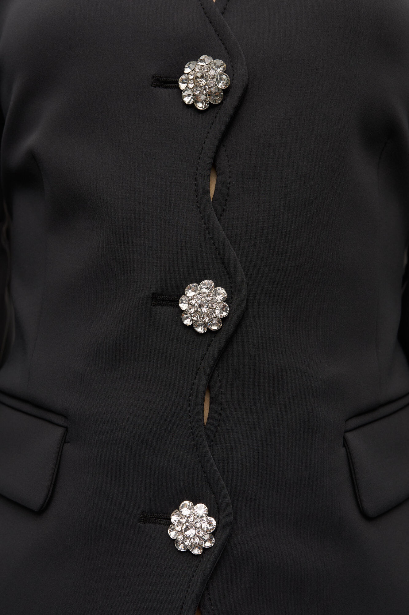 BLACK STRUCTURED BLAZER - 5