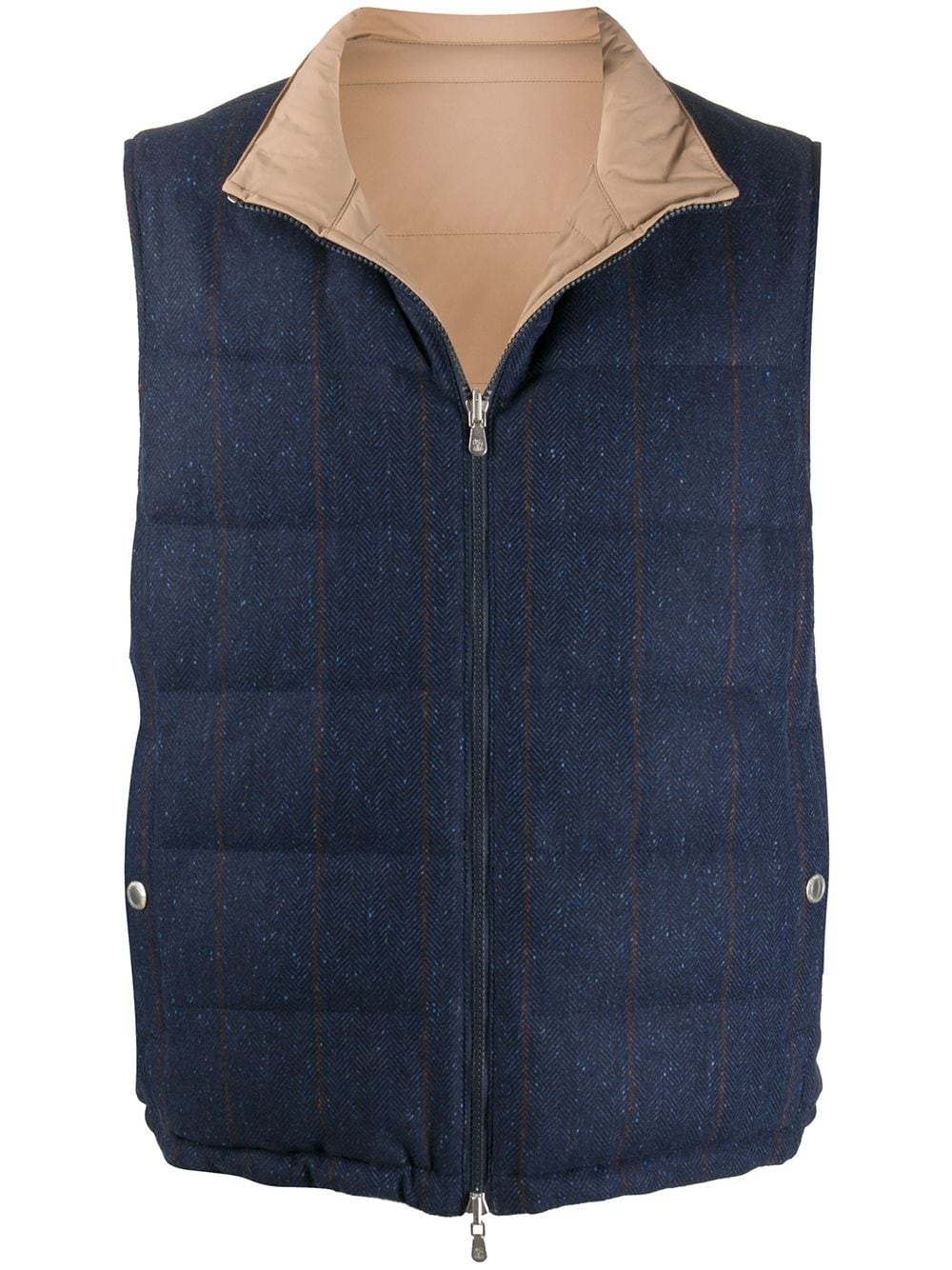 chevron-pattern zipped gilet - 1