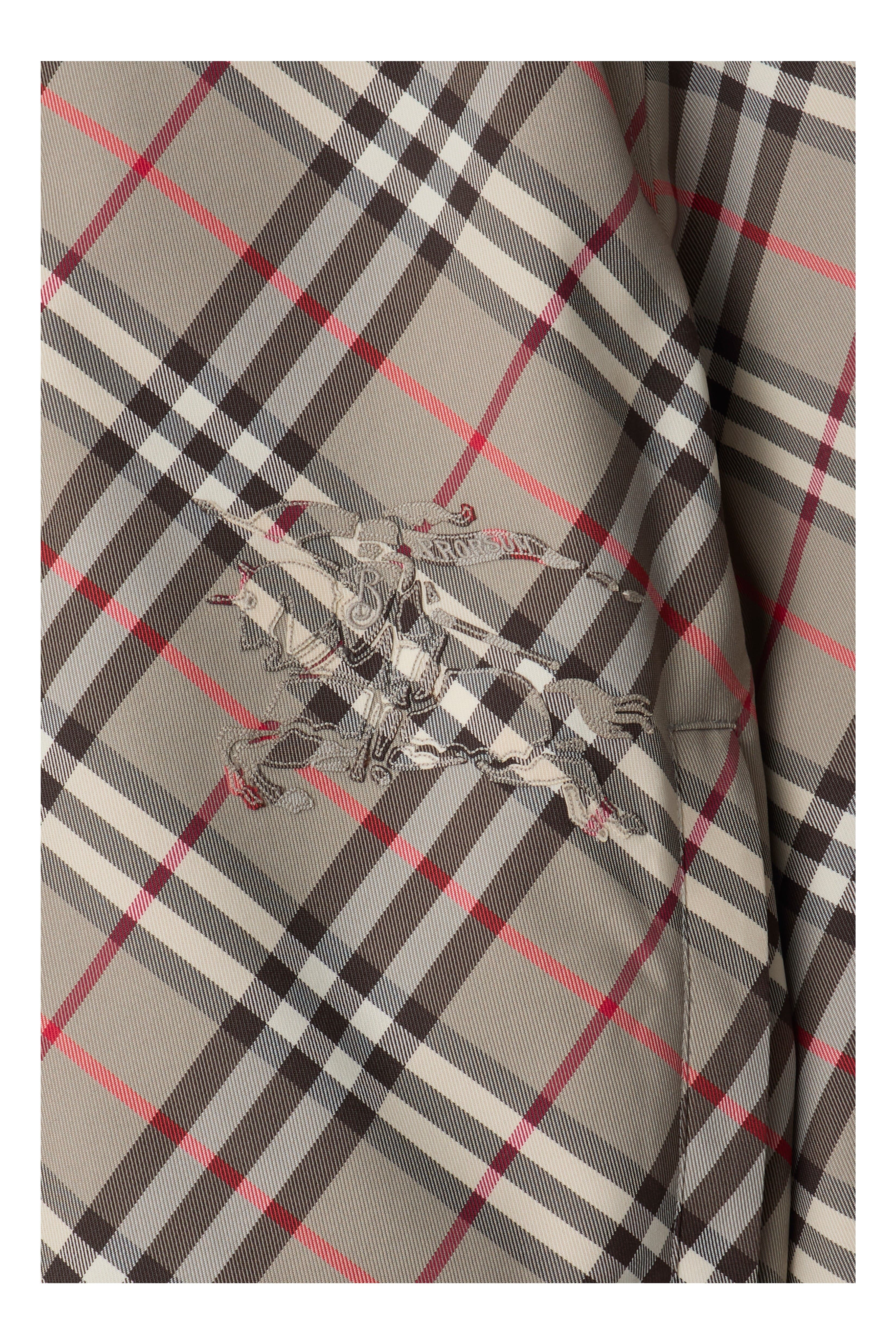 burberry Cropped Reversible Check Jacket in Mauve Grey at Nordstrom - 6