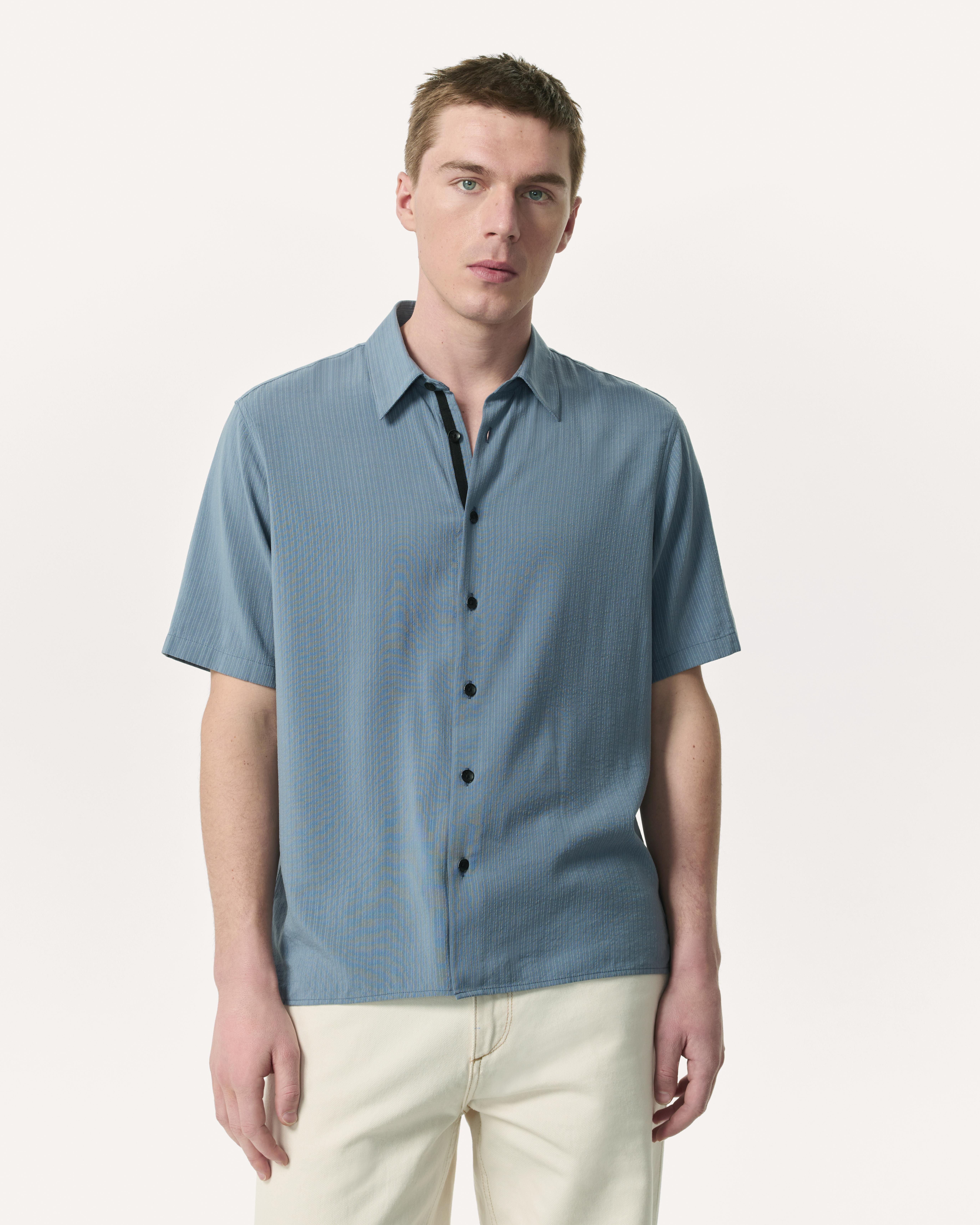 Relaxed Fit Dalton Dobby Striped Shirt - 2