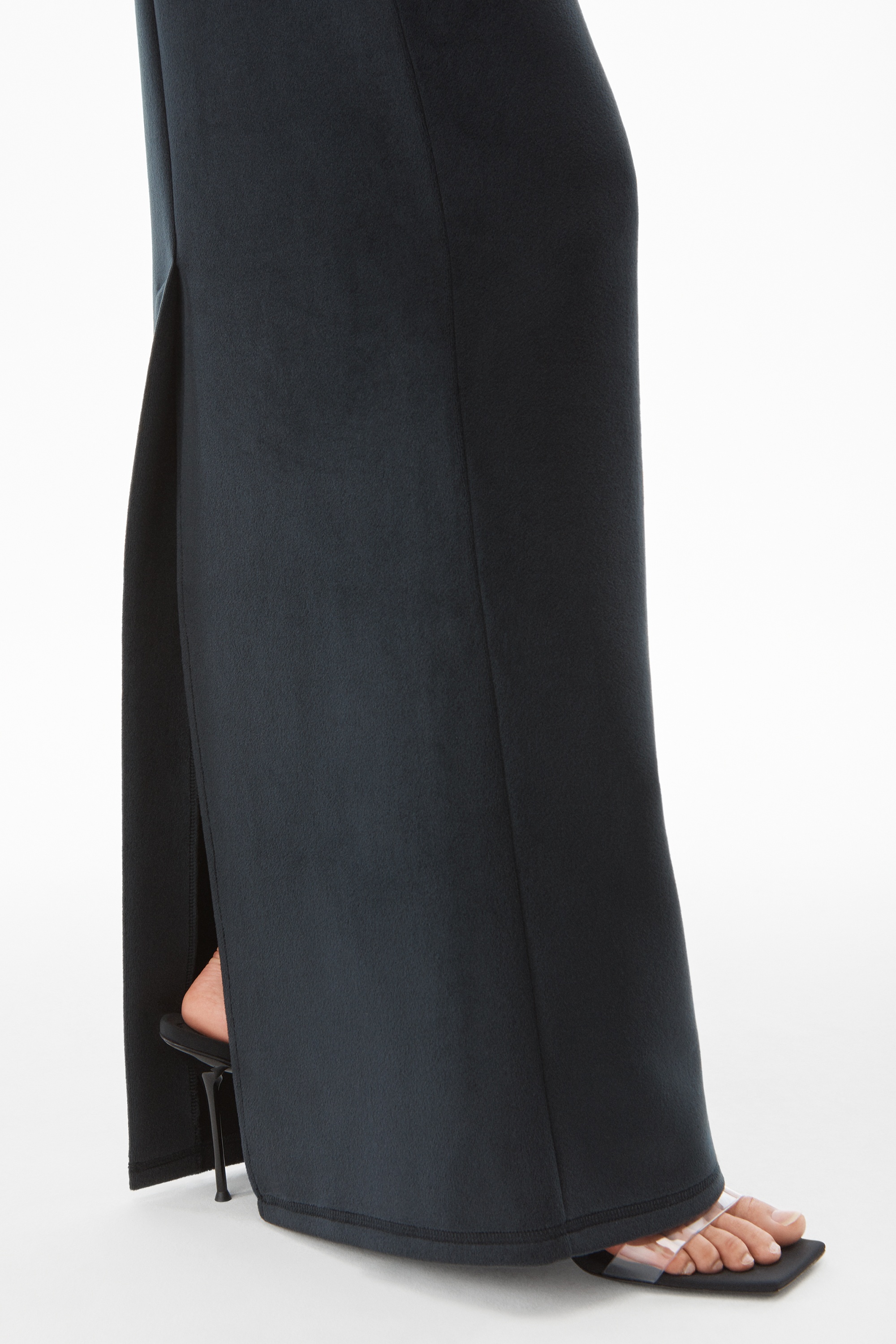 COLUMN SKIRT IN STRETCH VELOUR PONTE - 4