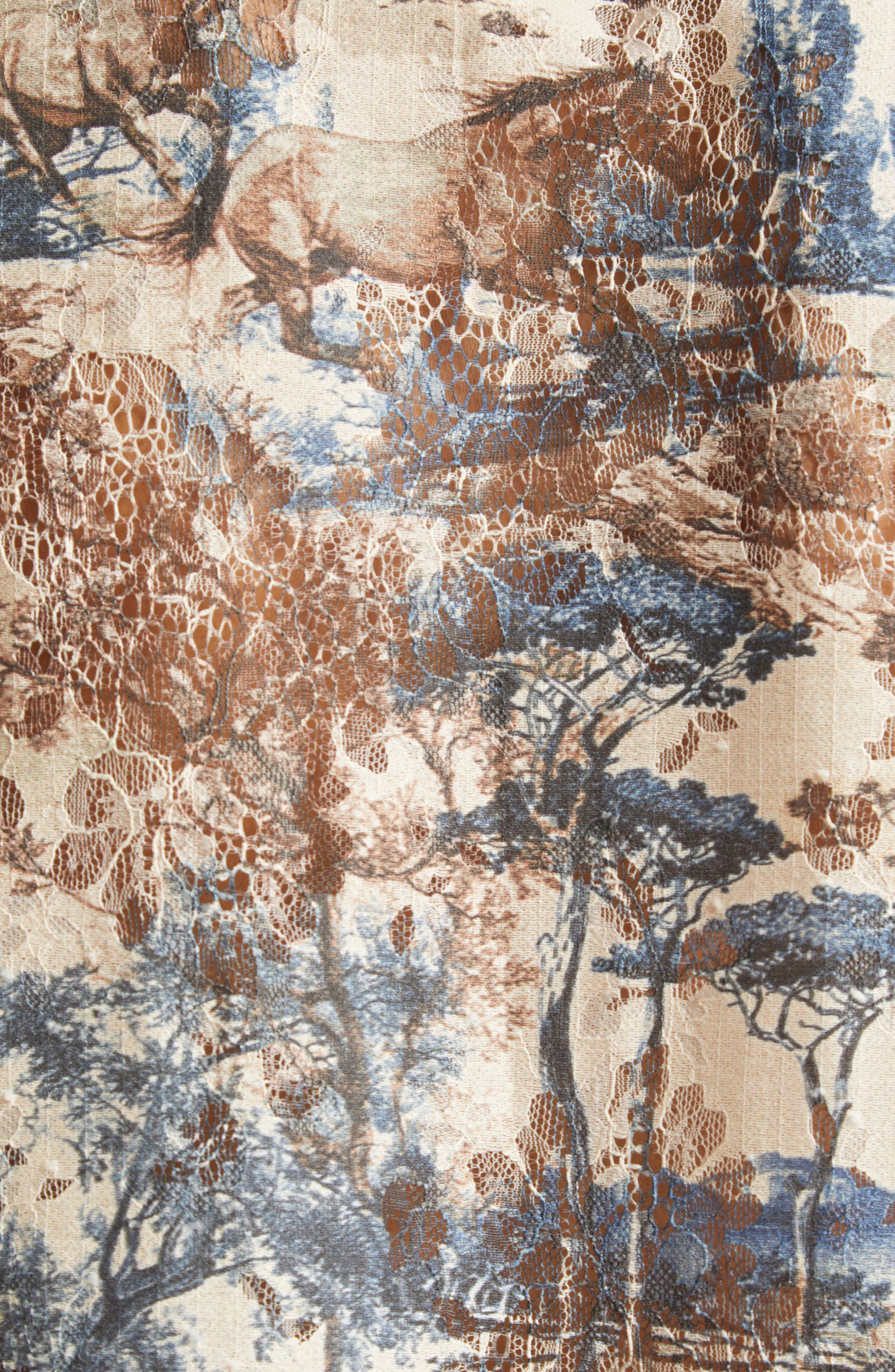 L'AGENCE Maia Printed Lace Button-Up Shirt in Tan Mountain Western Toile at Nordstrom - 6