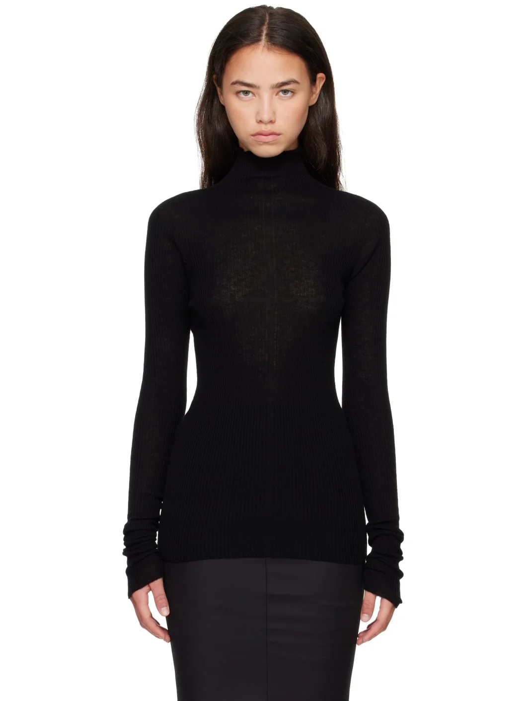 Black Forever Knit Turtleneck - 1
