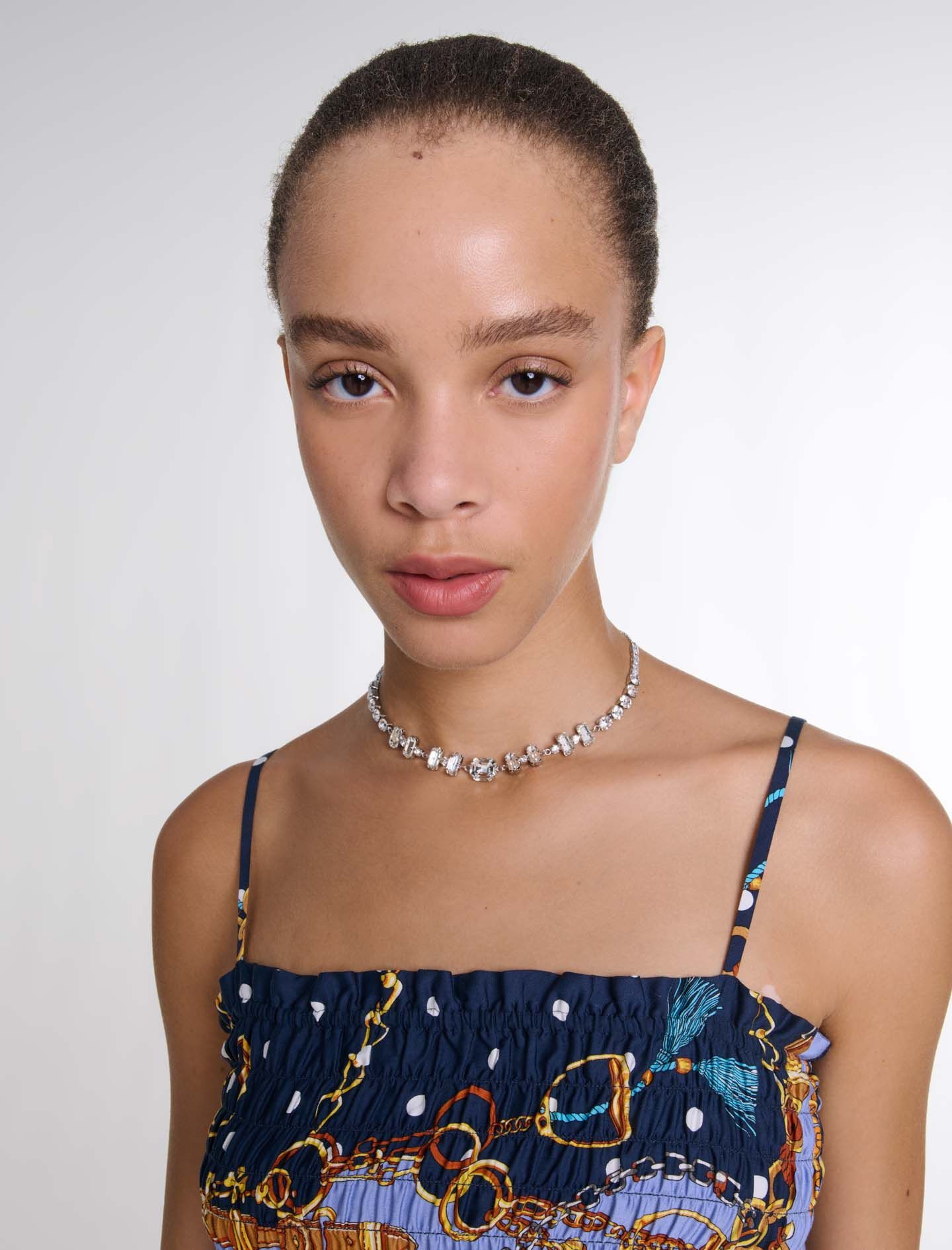 Printed smocked crop top - 6