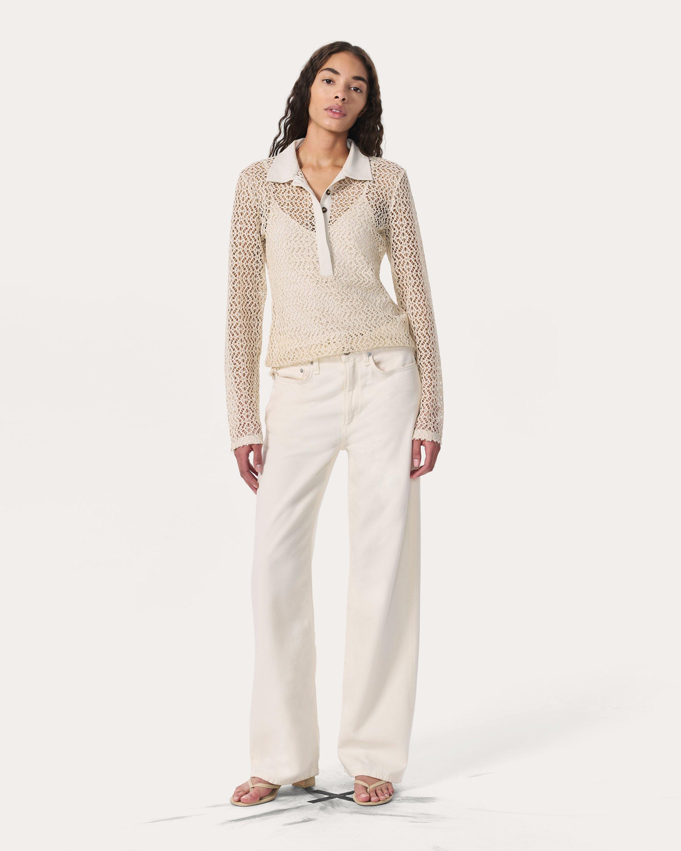 Shea Relaxed Straight Jeans
Vintage Stretch in Ecru - 2