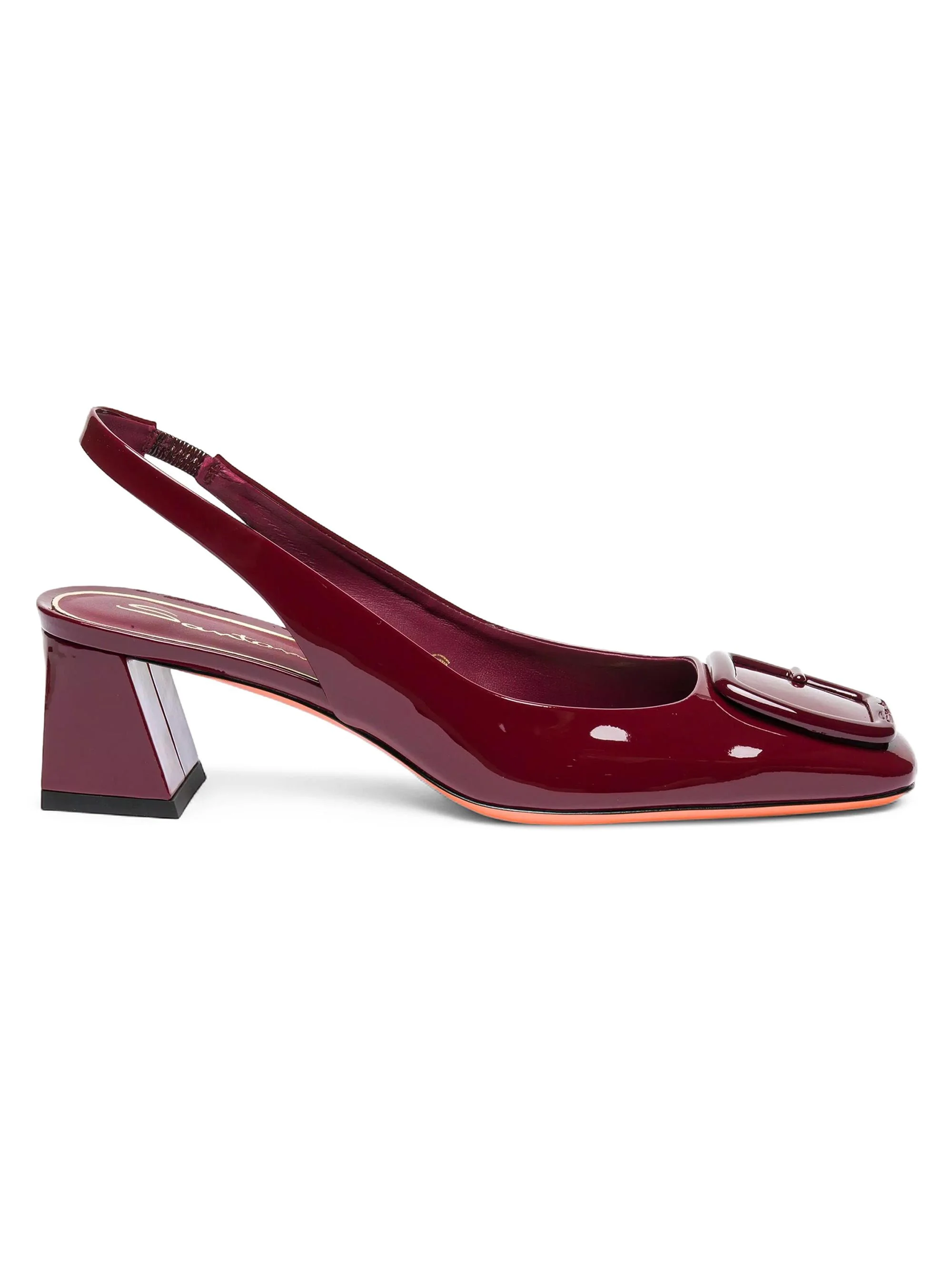 Women's 50MM Patent Leather Block-Heel Pumps - Red - 1
