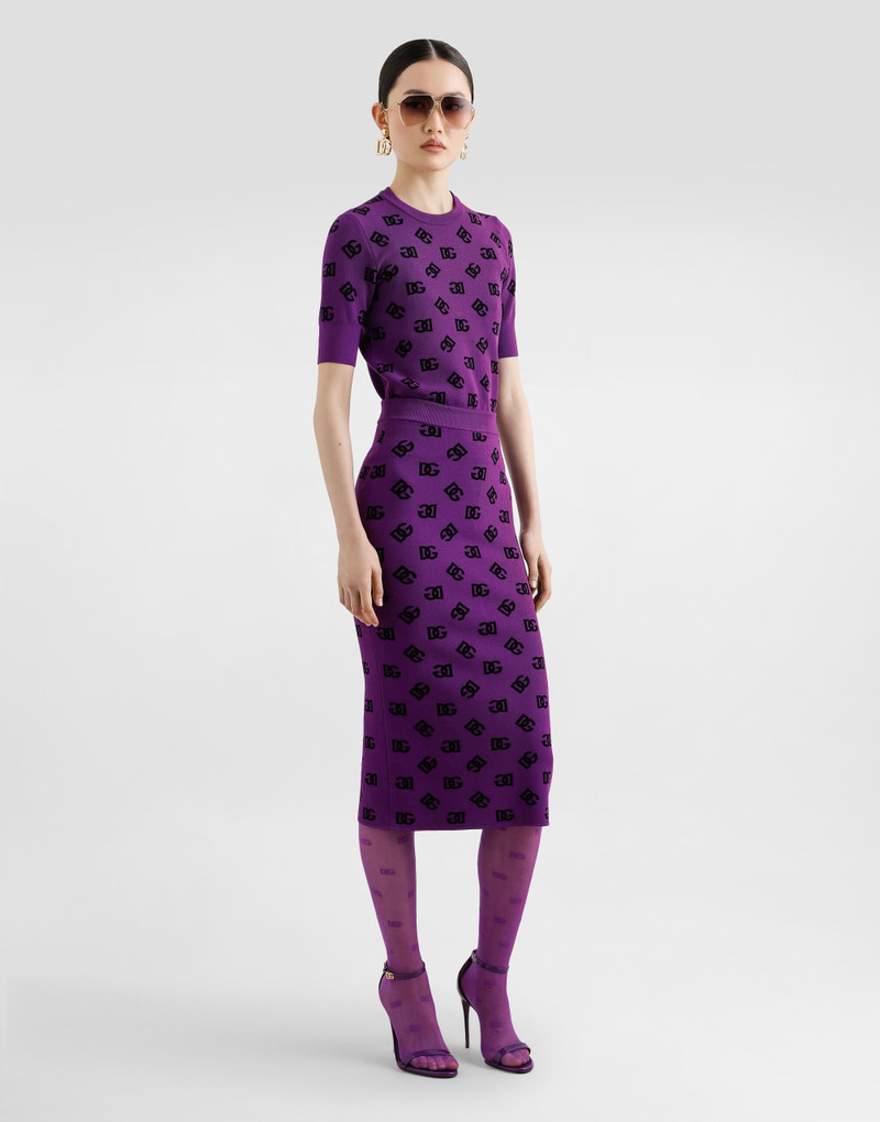 Dolce & Gabbana Jacquard skirt with slit outlook