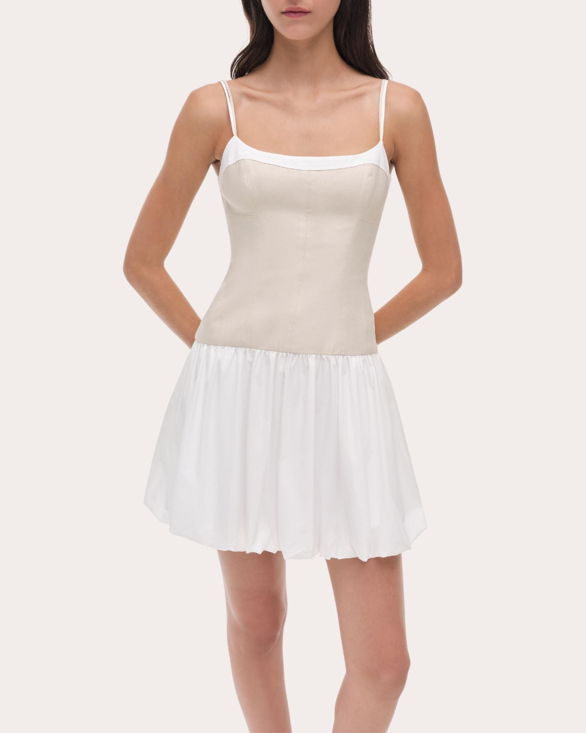 Fifi Poplin Combo Drop-Waist Mini Dress - 4