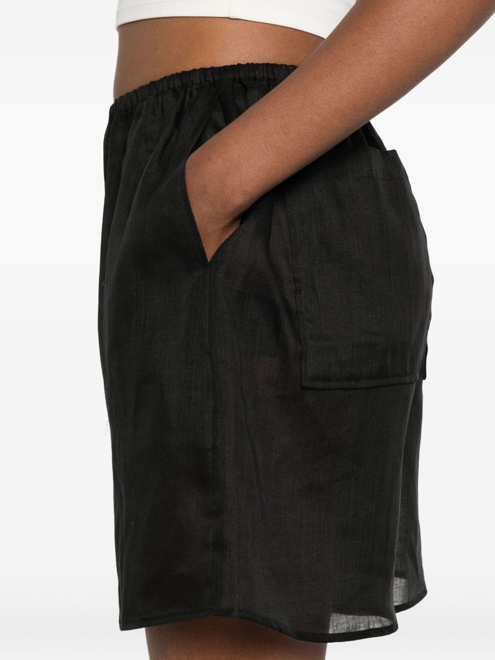 elasticated ramie shorts - 5