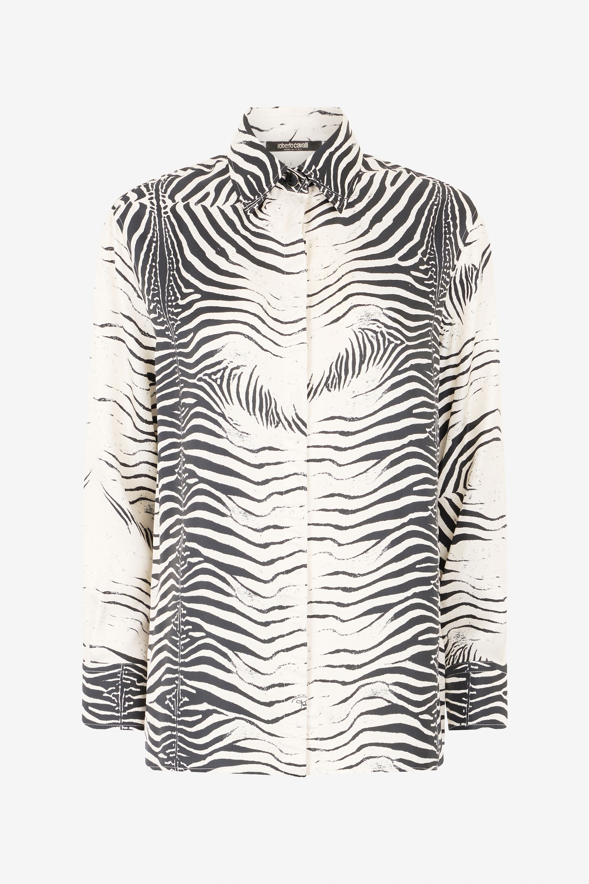 Zebra-Print Silk Shirt - 1
