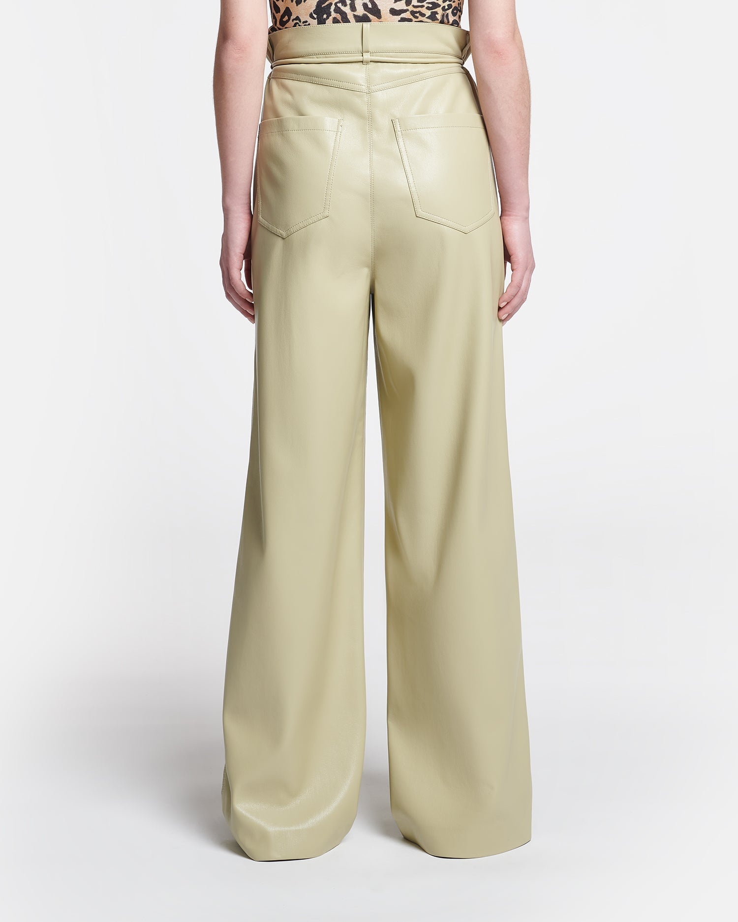 Belted Slip Satin Pants - 4