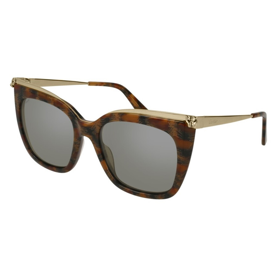 Cartier Silver Cat Eye Ladies Sunglasses CT0030S 004 53 - 1