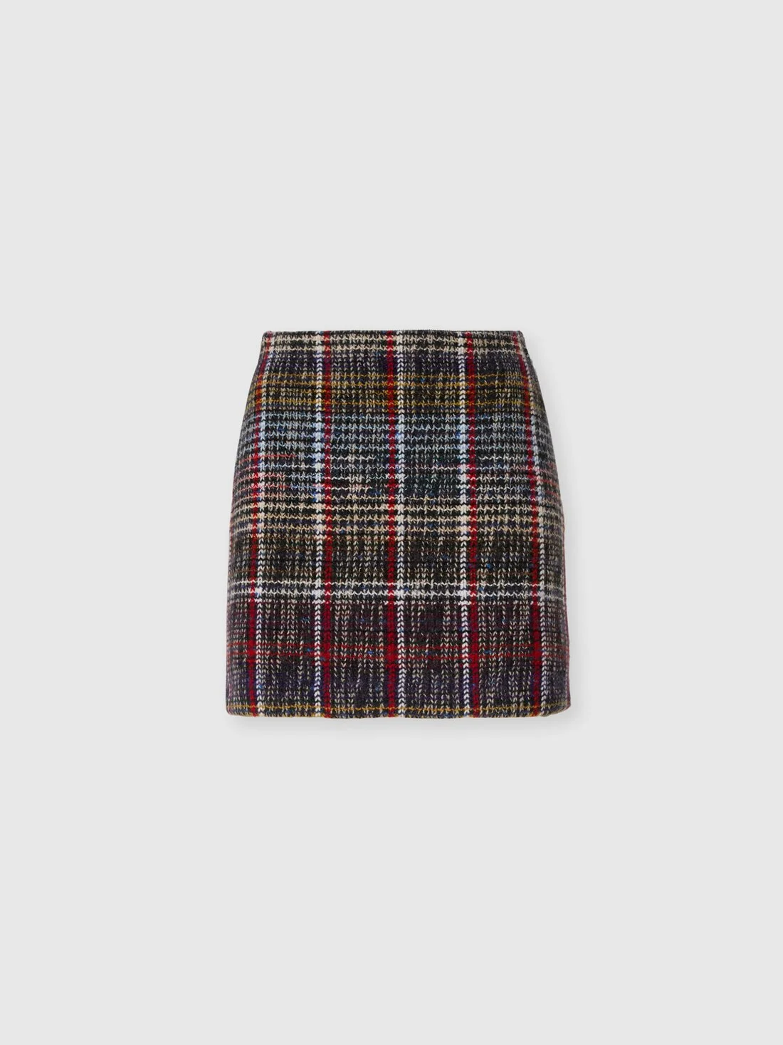 Pure wool mini skirt with check motif - 1