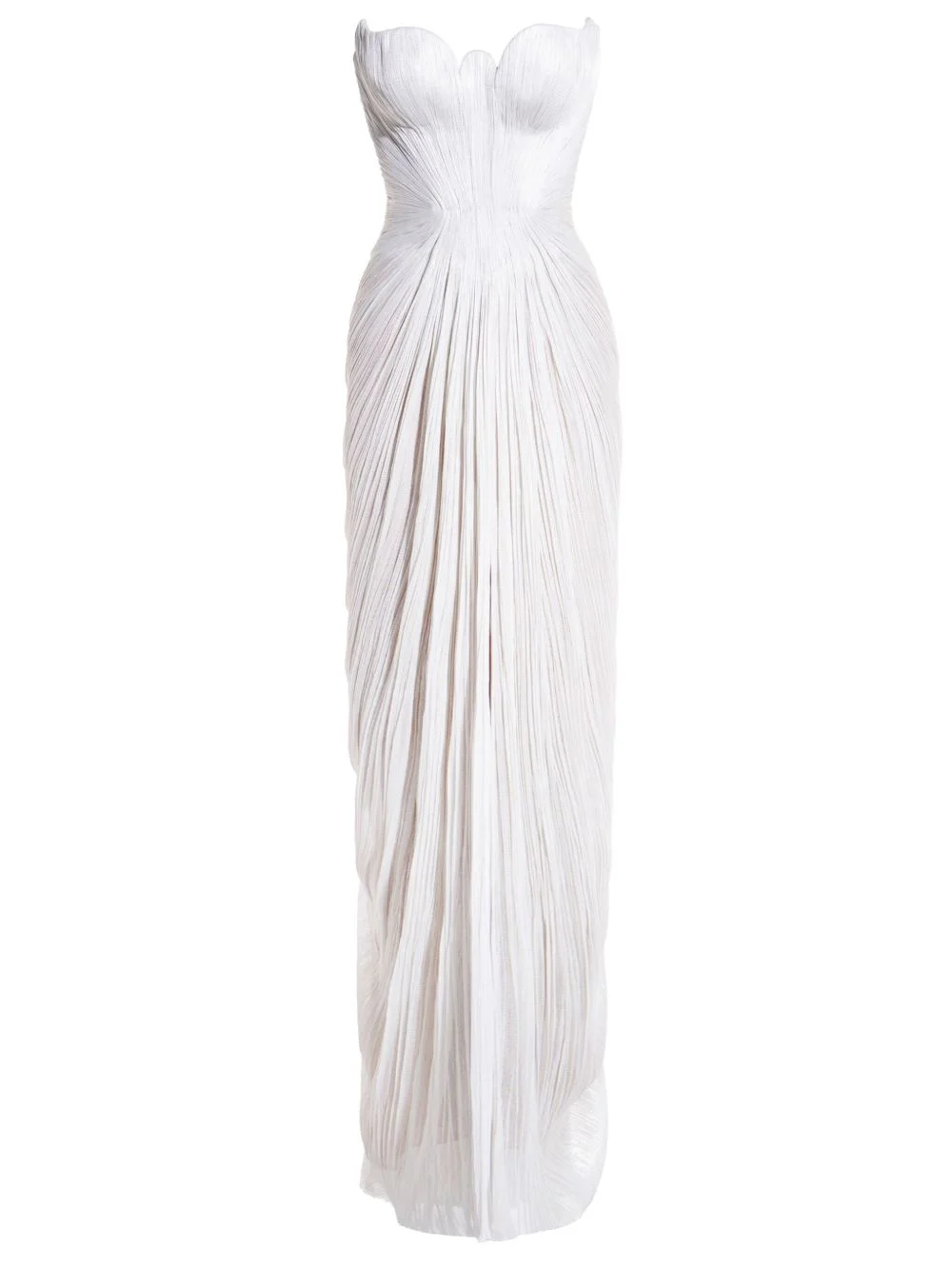 strapeless pleated gown - 1