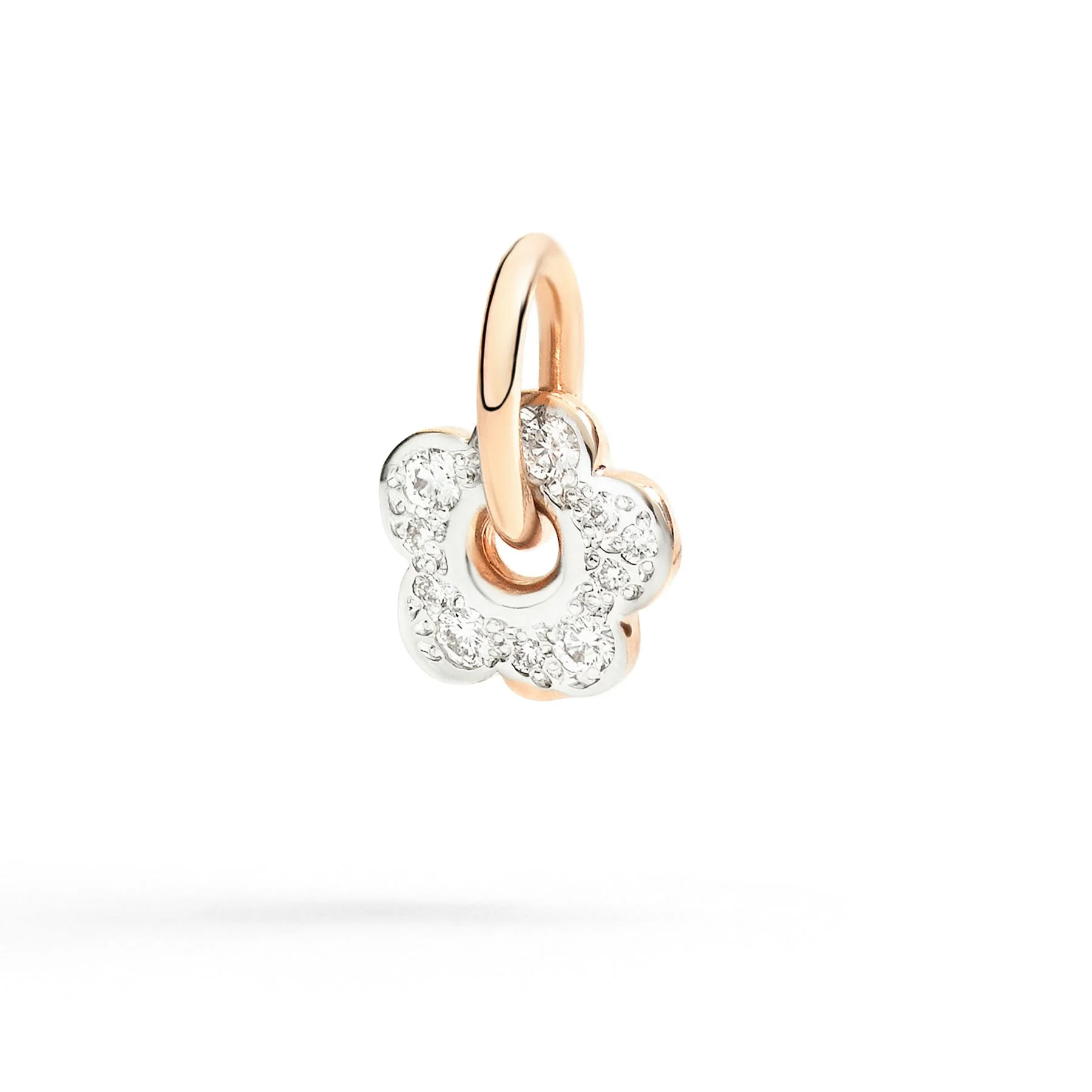 ROSE GOLD & WHITE DIAMOND FLOWER CHARM - 1