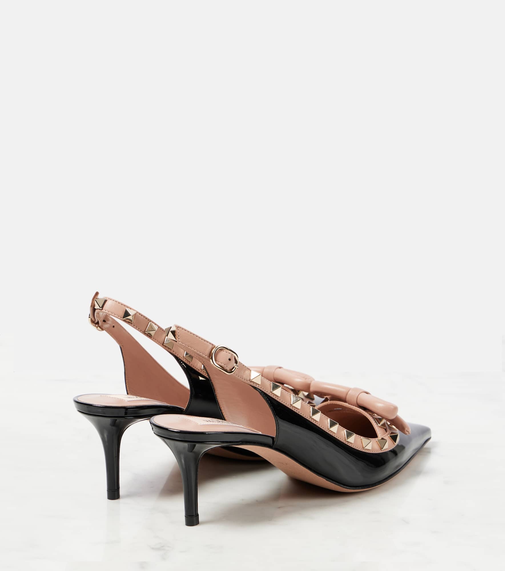 Rockstud Bow 60 leather slingback pumps - 2