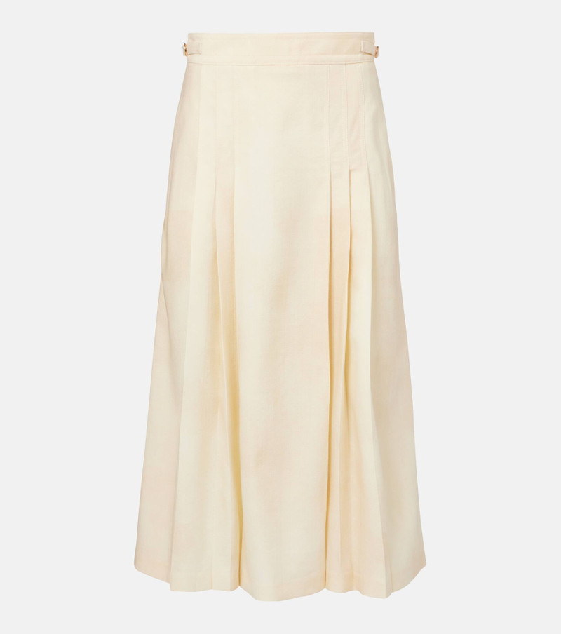Lerna pleated virgin wool midi skirt 1