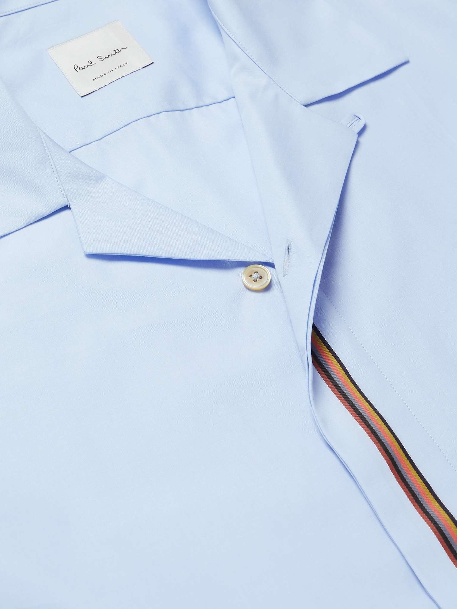 Camp-Collar Stripe-Trimmed Cotton-Poplin Shirt - 5