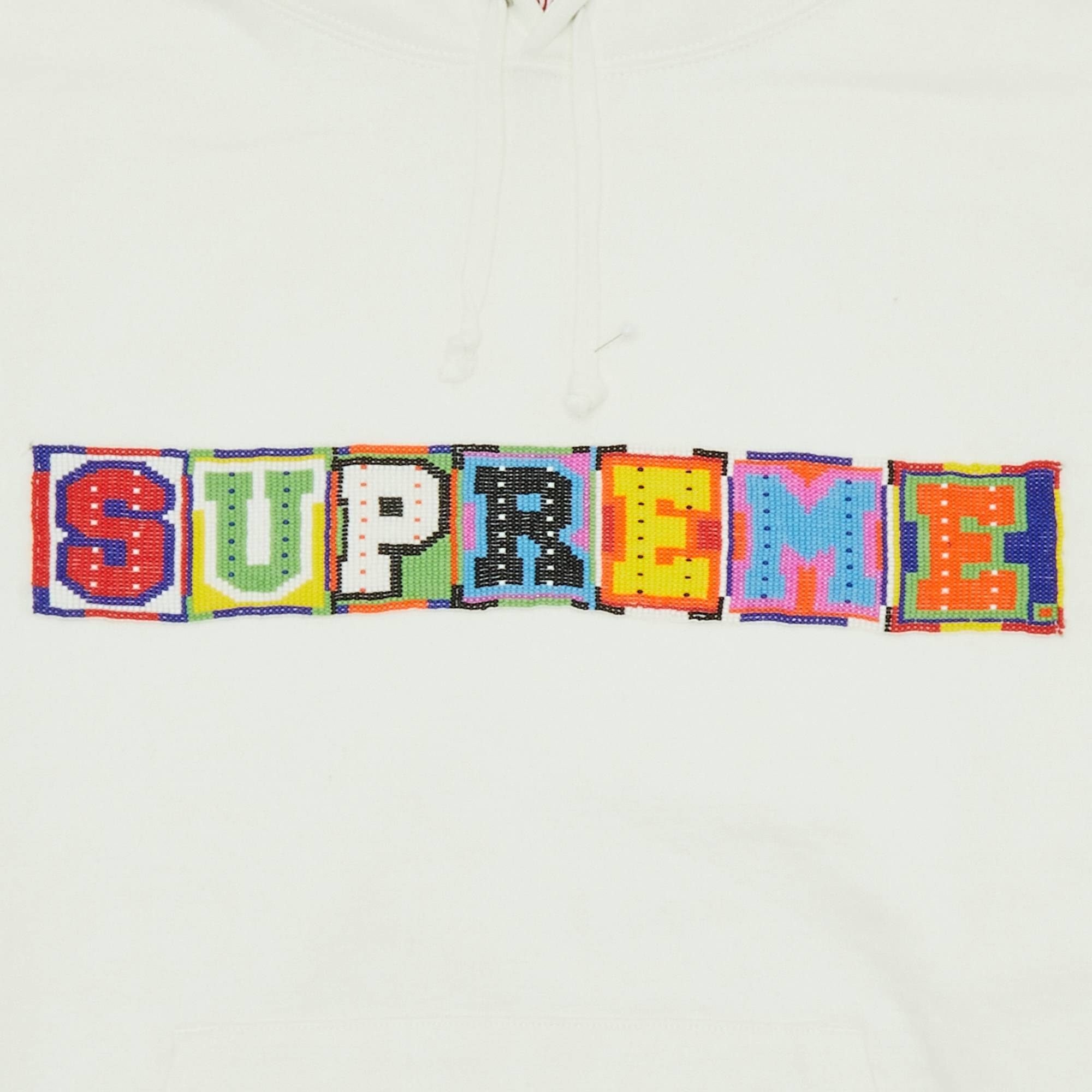 Supreme Beaded Hooded Sweatshirt 'White' - 2