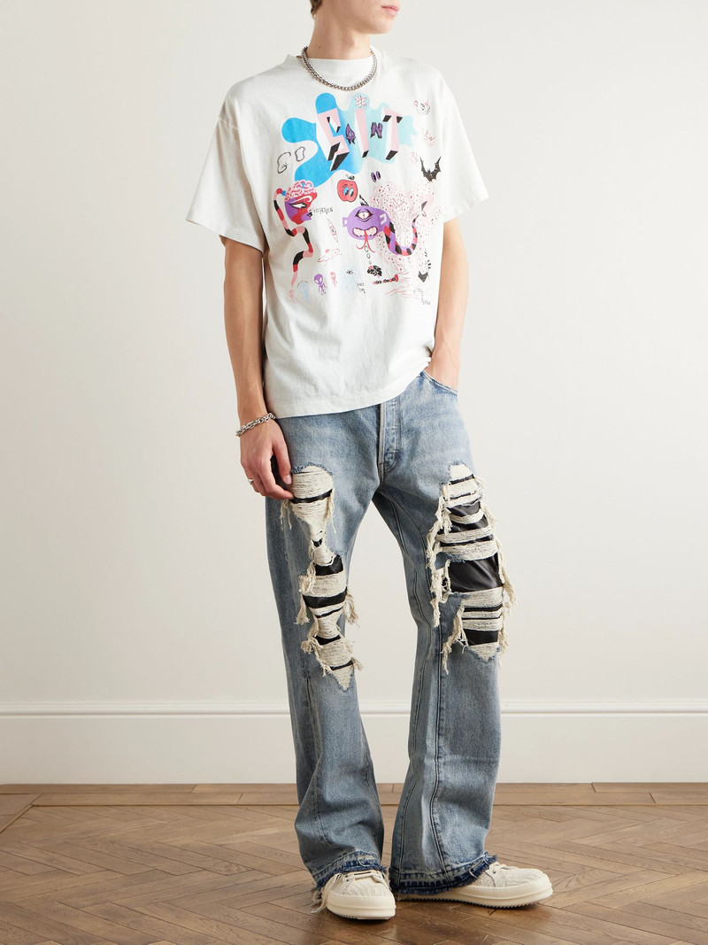 SAINT M×××××× Day Of The Freaks Printed Cotton-Jersey T-Shirt White outlook