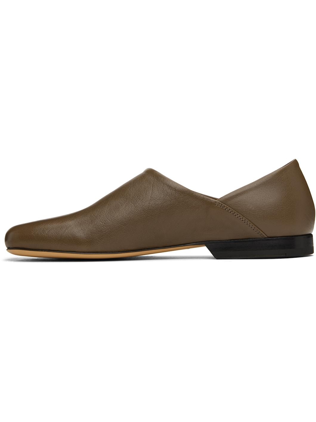 Brown Leather Slippers - 3