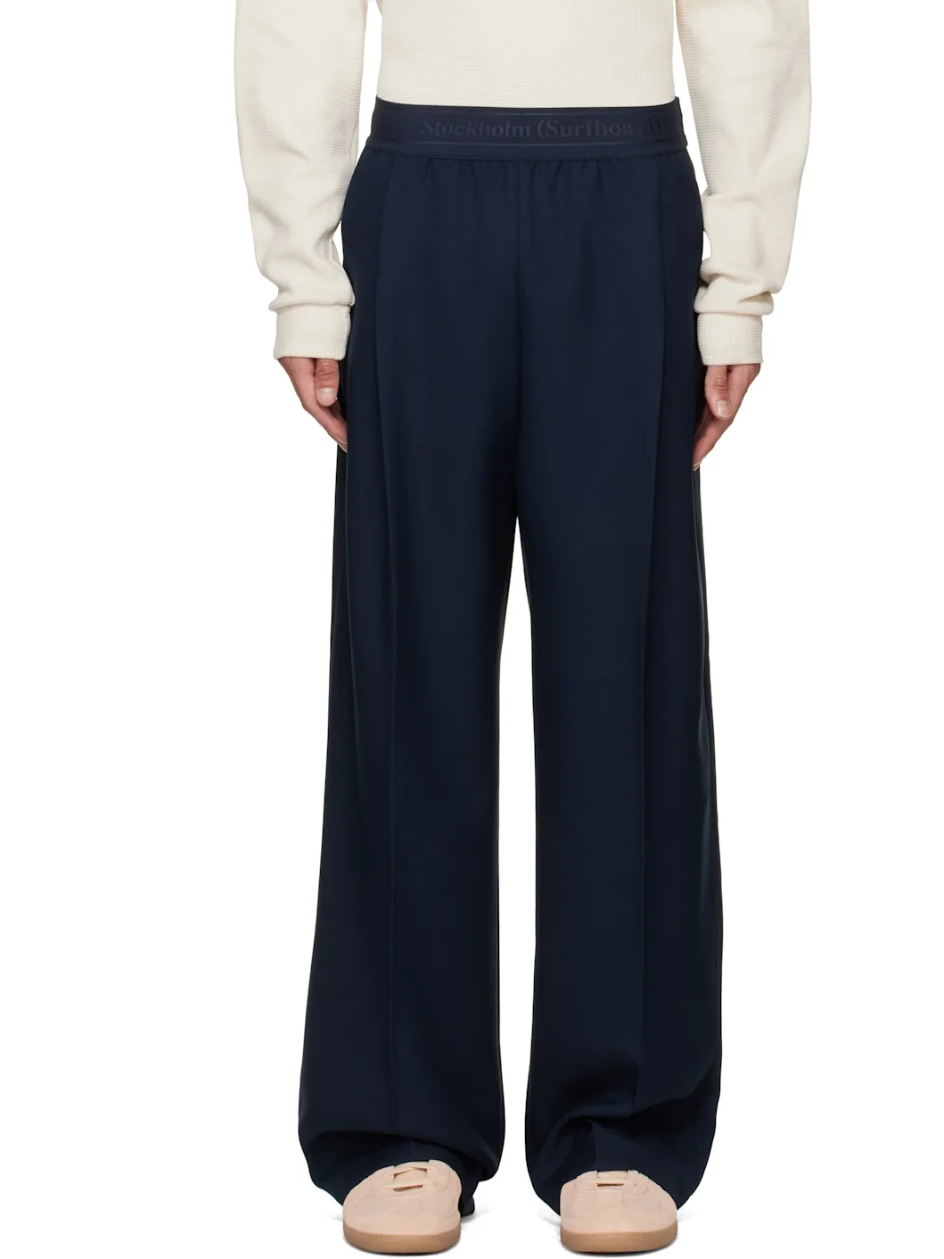 Navy Relaxed Fit Trousers - 1