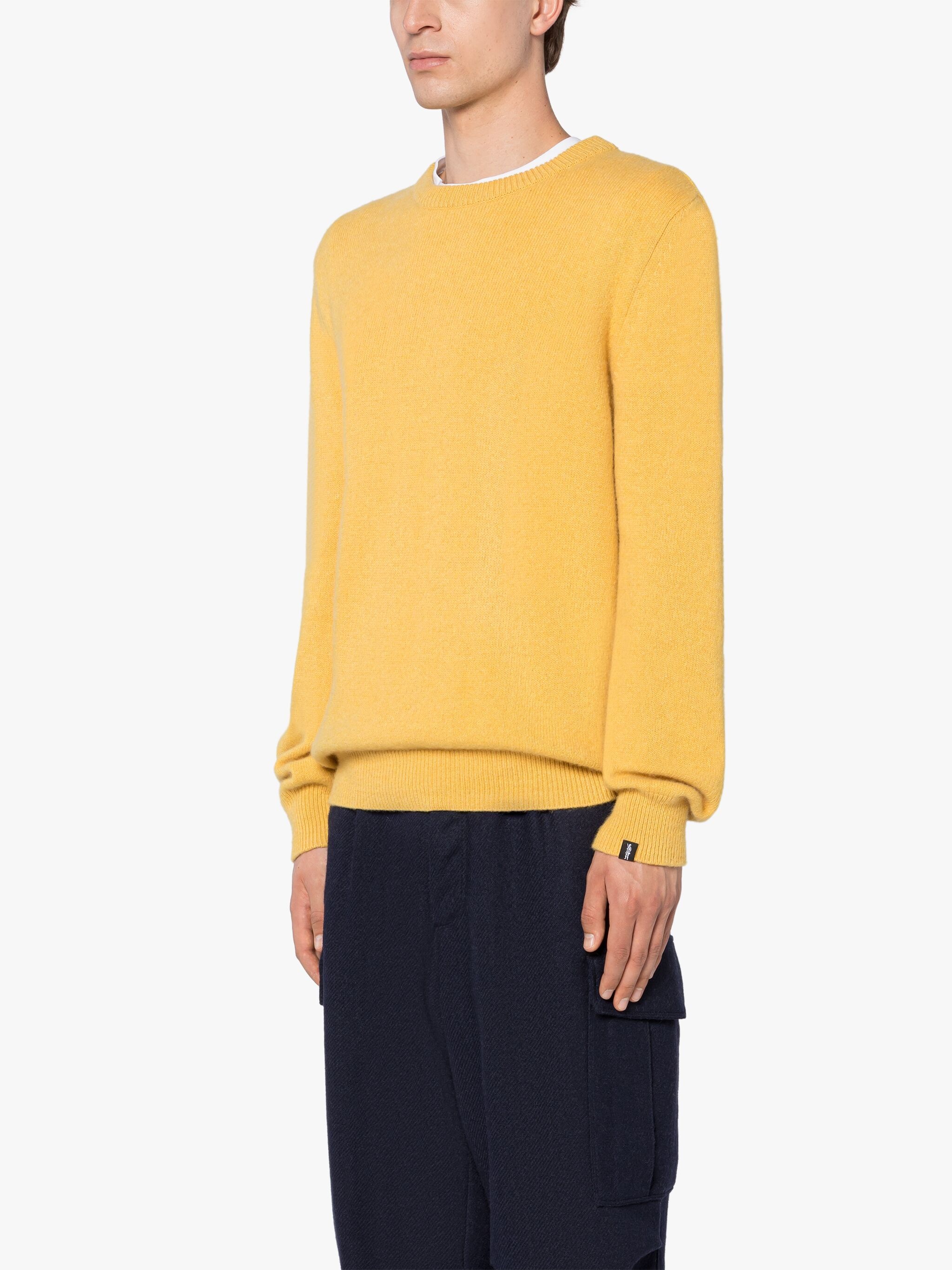 HOLKHAM YELLOW CASHMERE CREWNECK SWEATER - 3