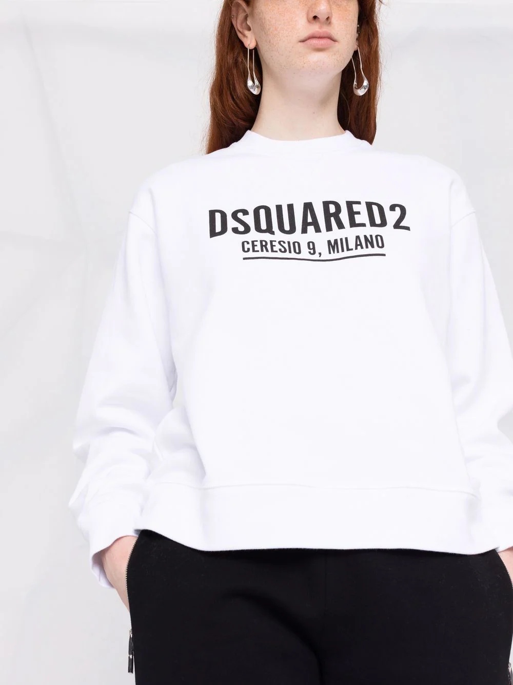 logo print crew neck sweatshirt - 5