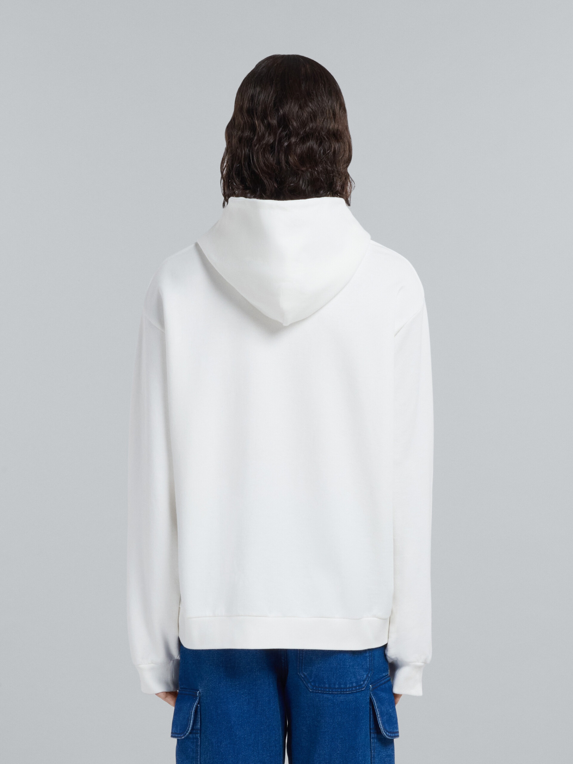 WHITE COTTON SWEATSHIRT WITH MARNI LOGO - 3