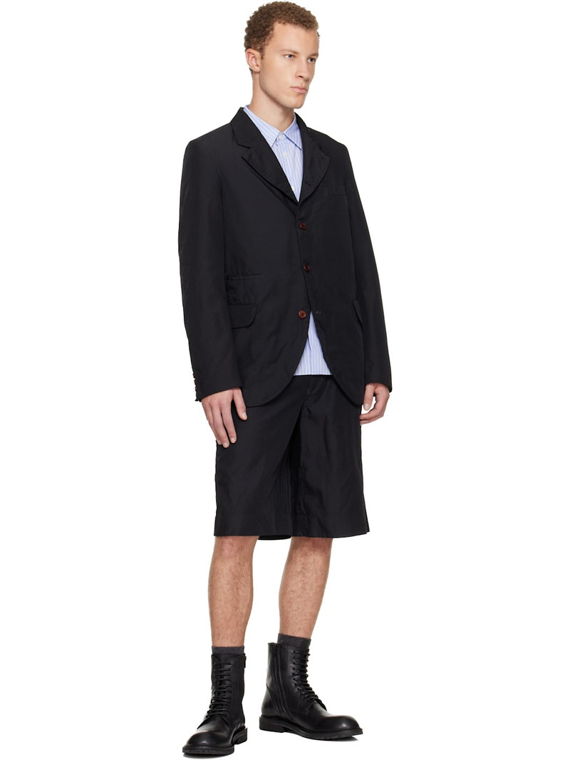 Comme des Garçons Homme Plus Black Polyester Twill Garment Dyed Shorts outlook