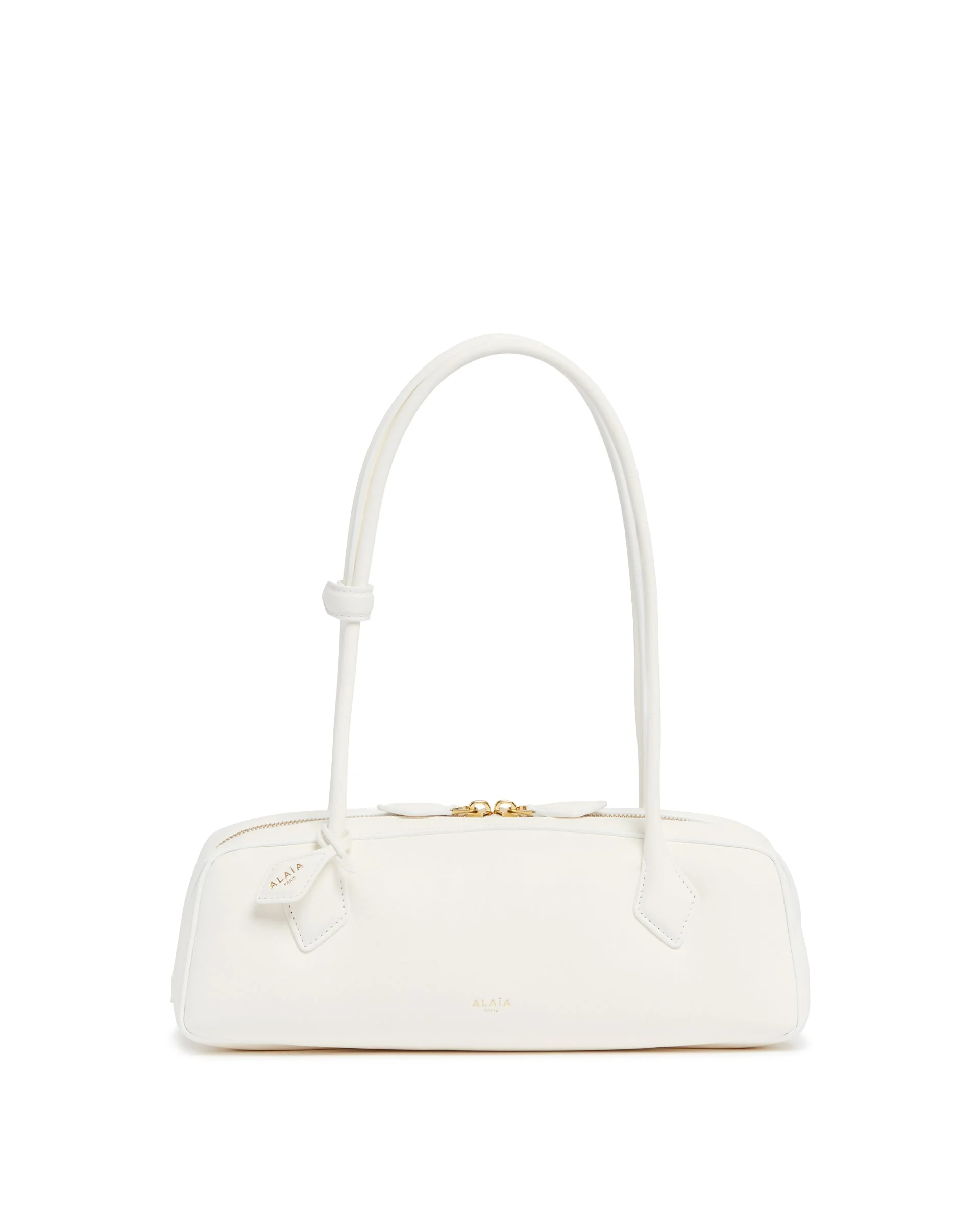 White Medium Le Teckel Padded Leather Bag - 1