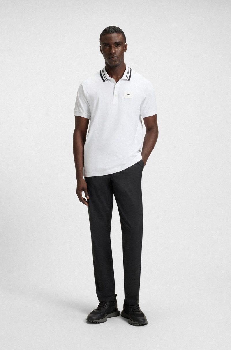 BOSS PADDY STRETCH-COTTON POLO SHIRT WITH STRIPED COLLAR outlook