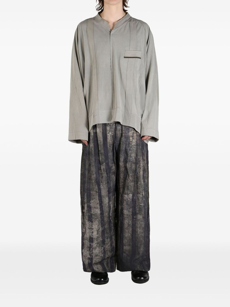 Ziggy Chen split-neck oversized shirt outlook