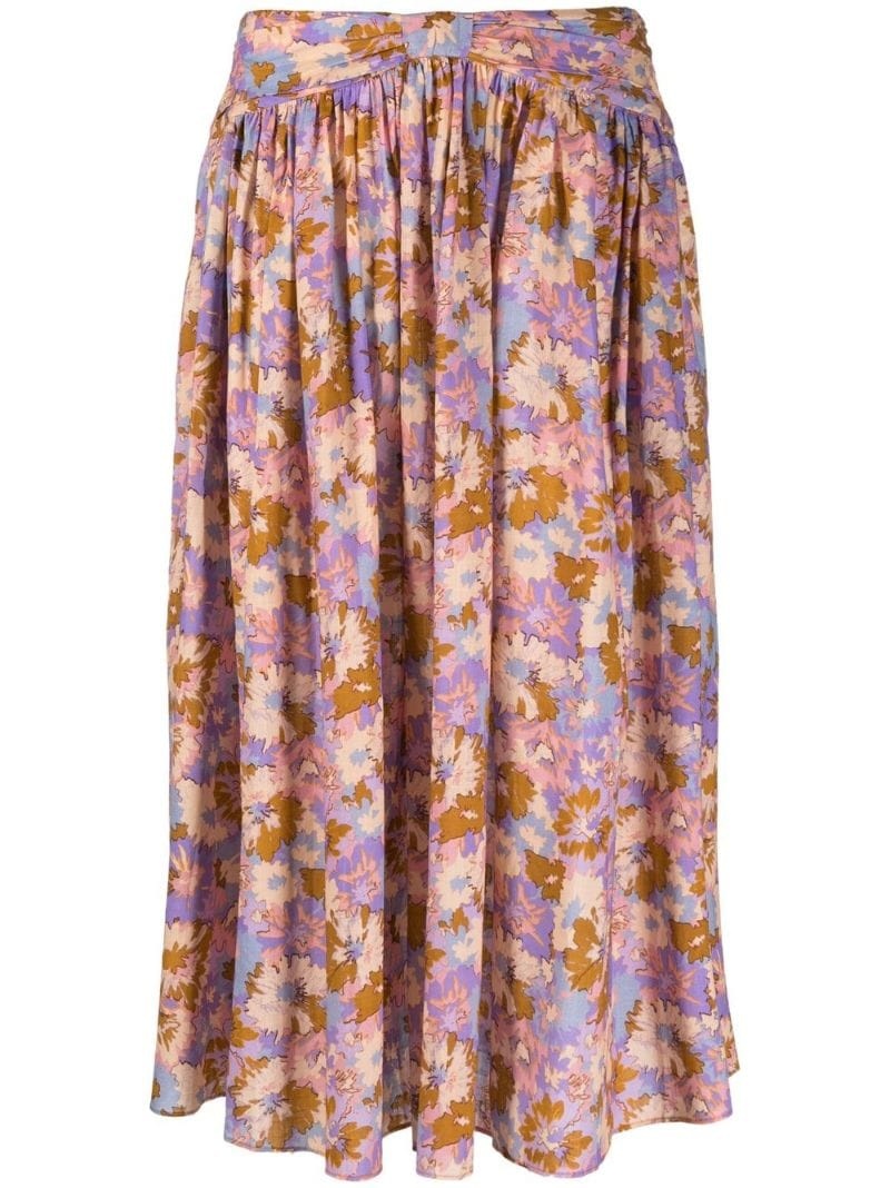 floral-print midi skirt - 1