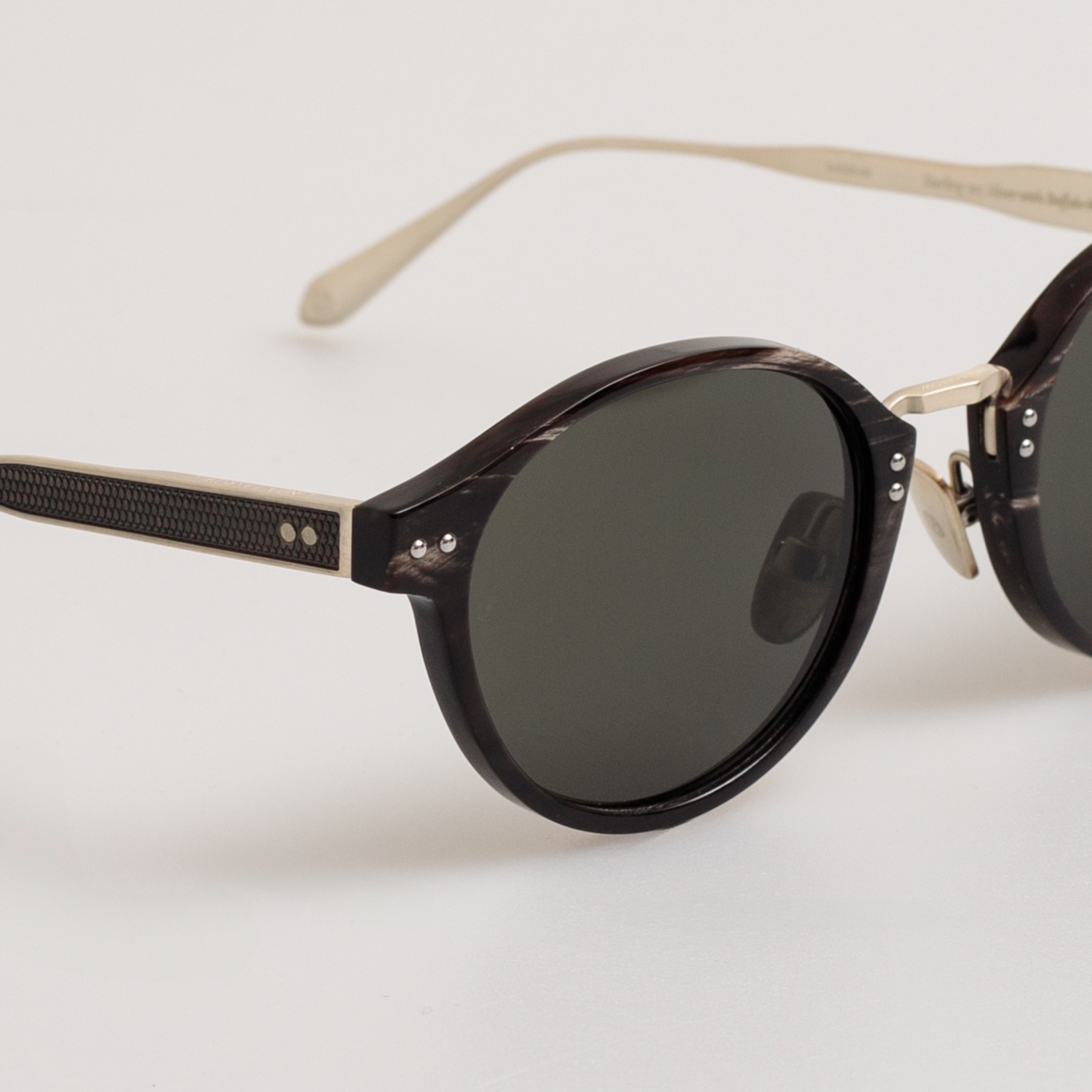 Marco Oval Sunglasses in Buffalo Horn and 925 Sterling Silver - 4