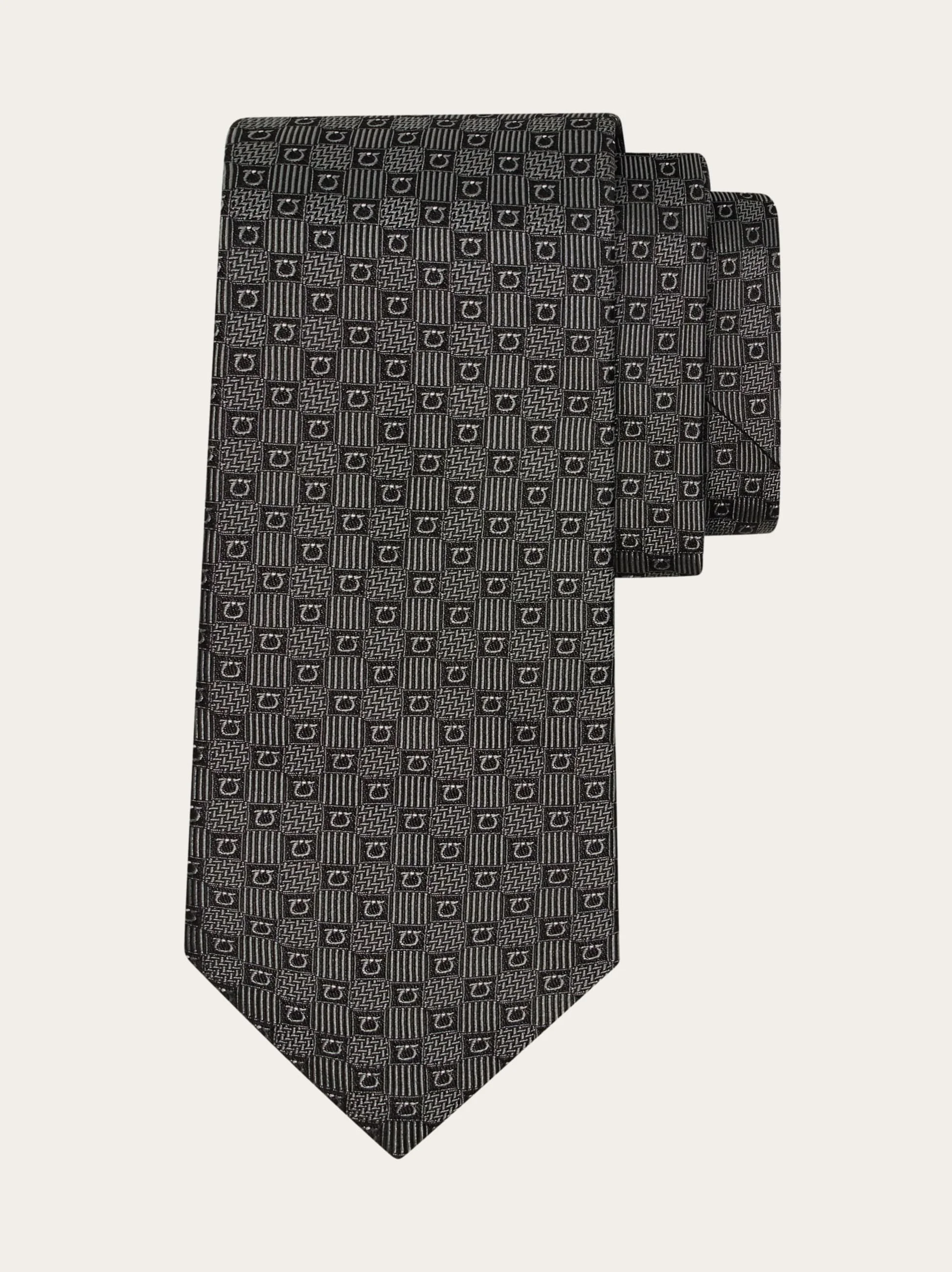 Gancini silk jacquard tie - 1