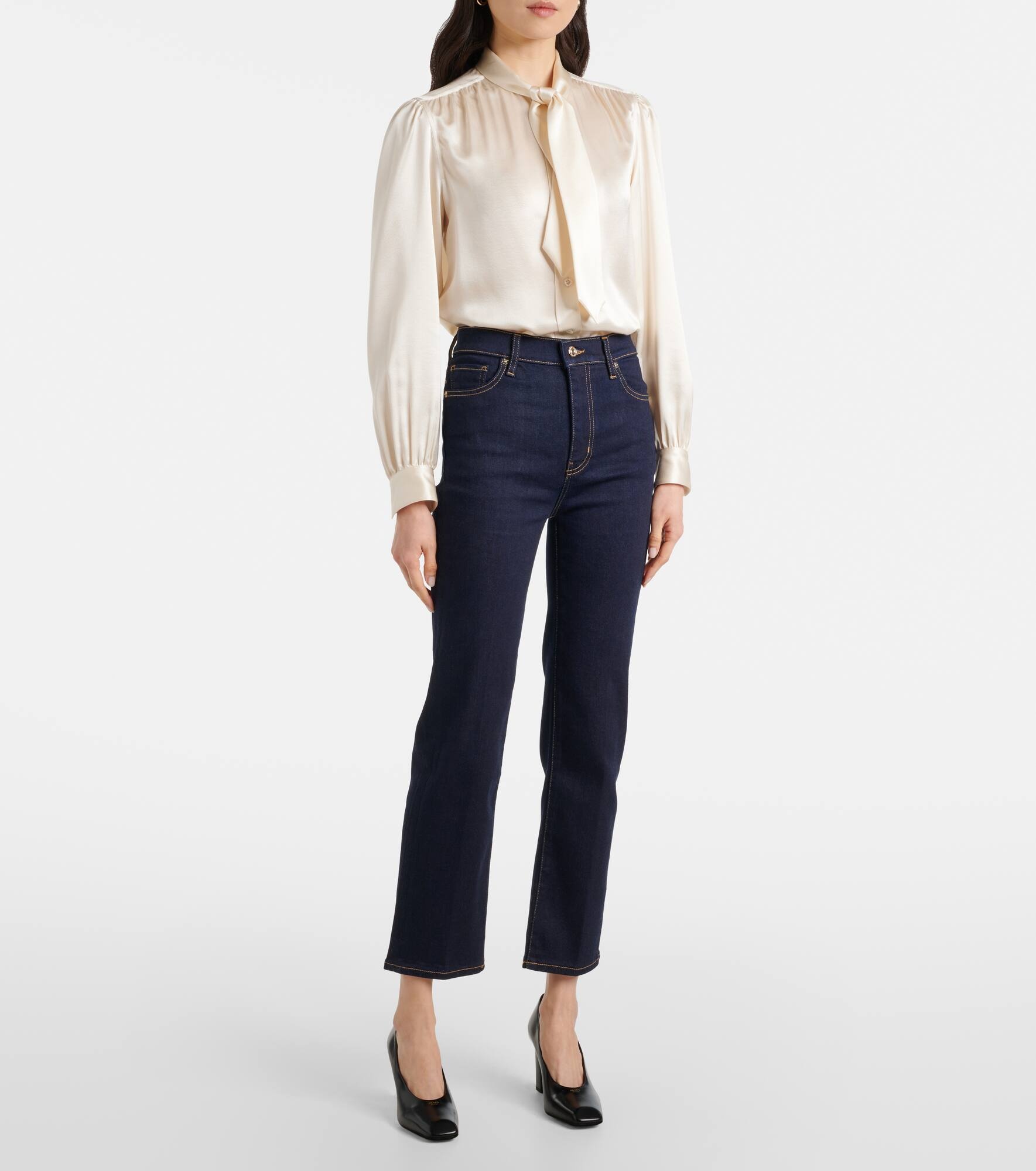 Le Sleek high-rise straight jeans - 7