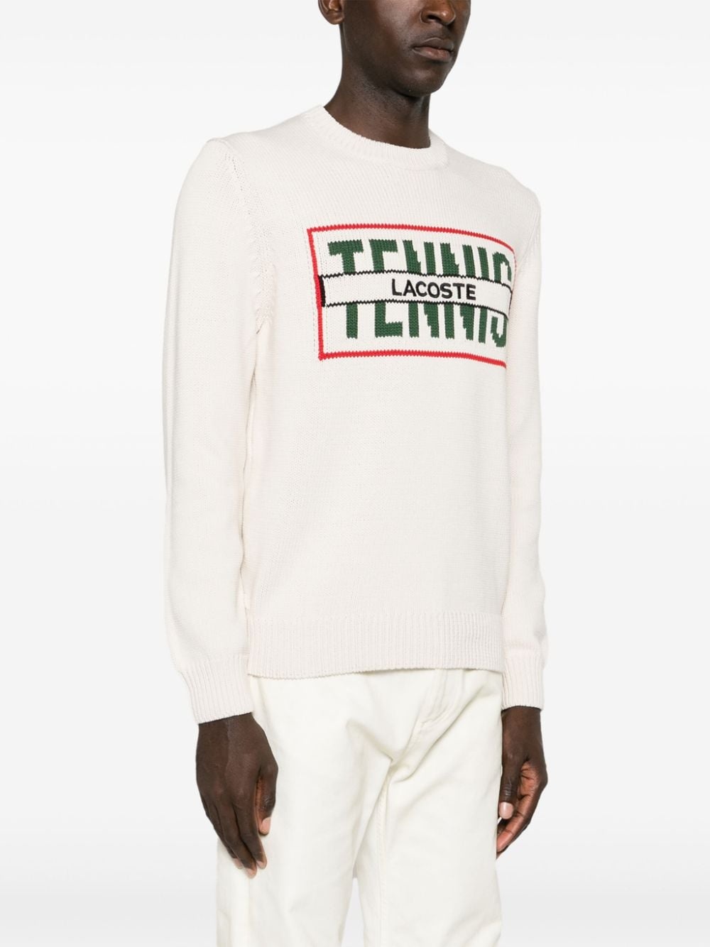 intarsia knit logo crew-neck jumper - 3