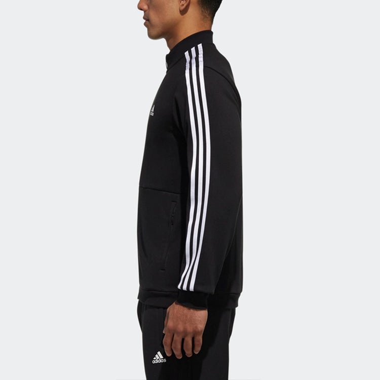 adidas Cm Tt Ft 3s Sports Stylish Knit Stand Collar Jacket Black DU6783 - 5