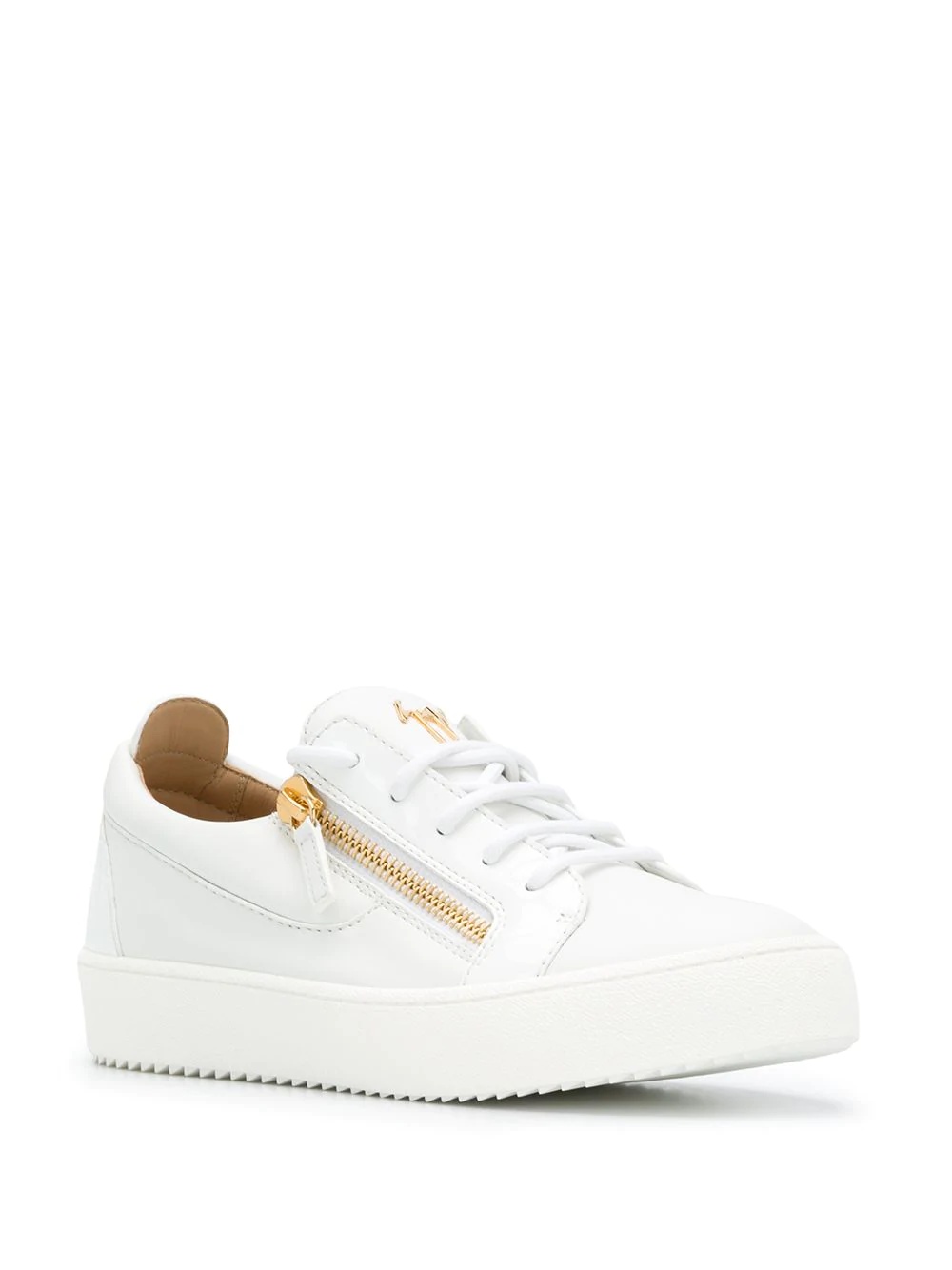 zip detail low-top sneakers - 2