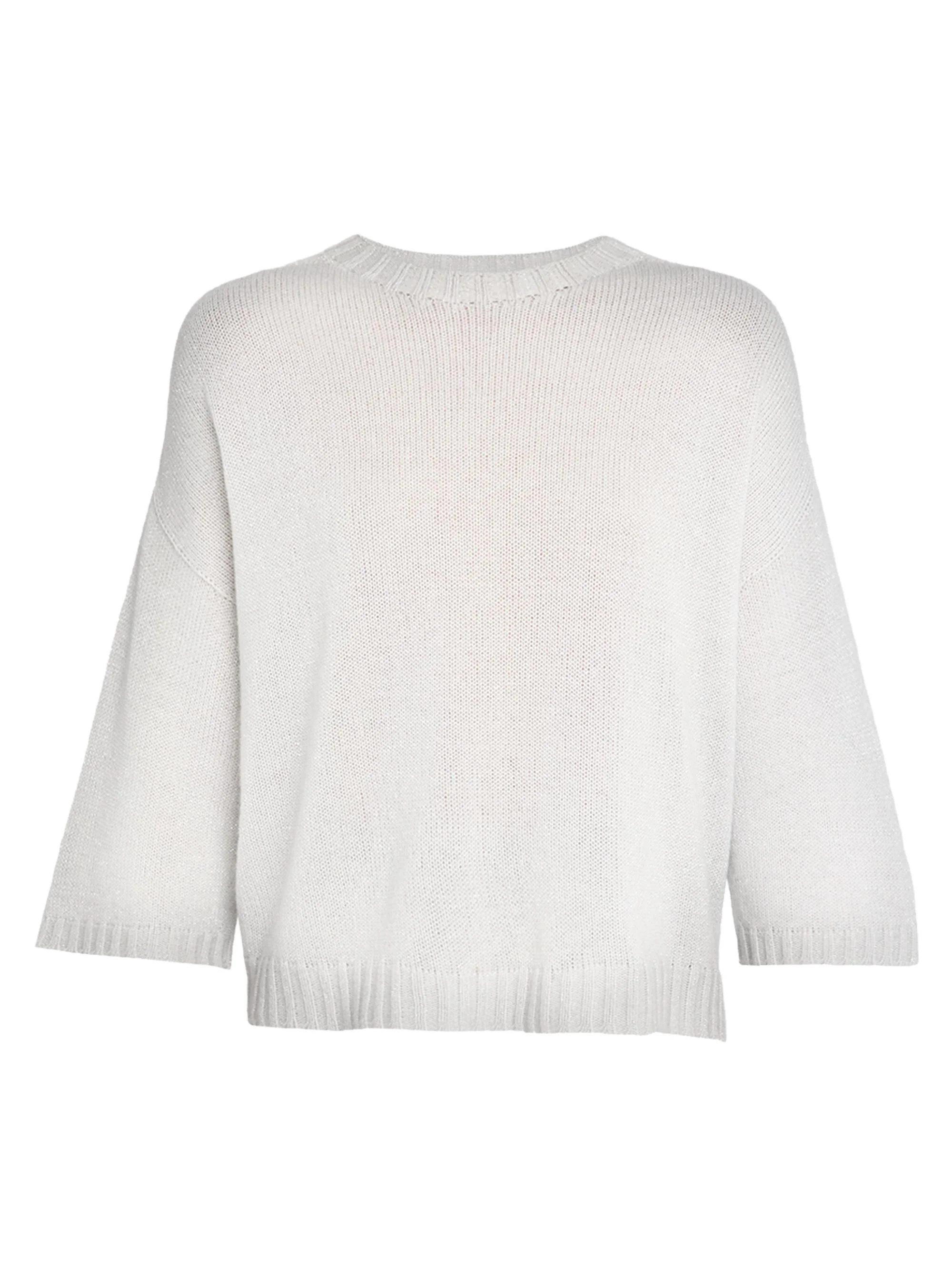 Women's Metallic Wool-Blend T-Shirt - Acqua - 1