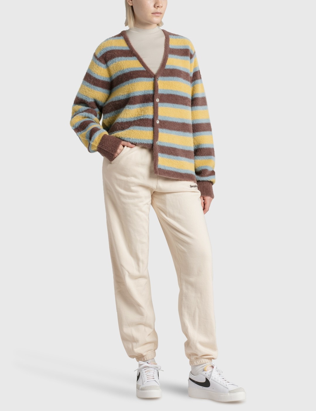 HORIZONTAL STRIPE CARDIGAN - 4