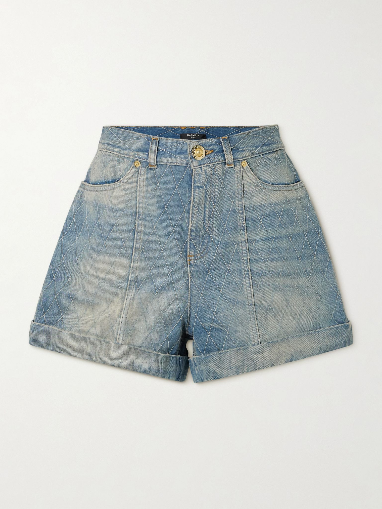 Embroidered denim shorts Light denim - 1