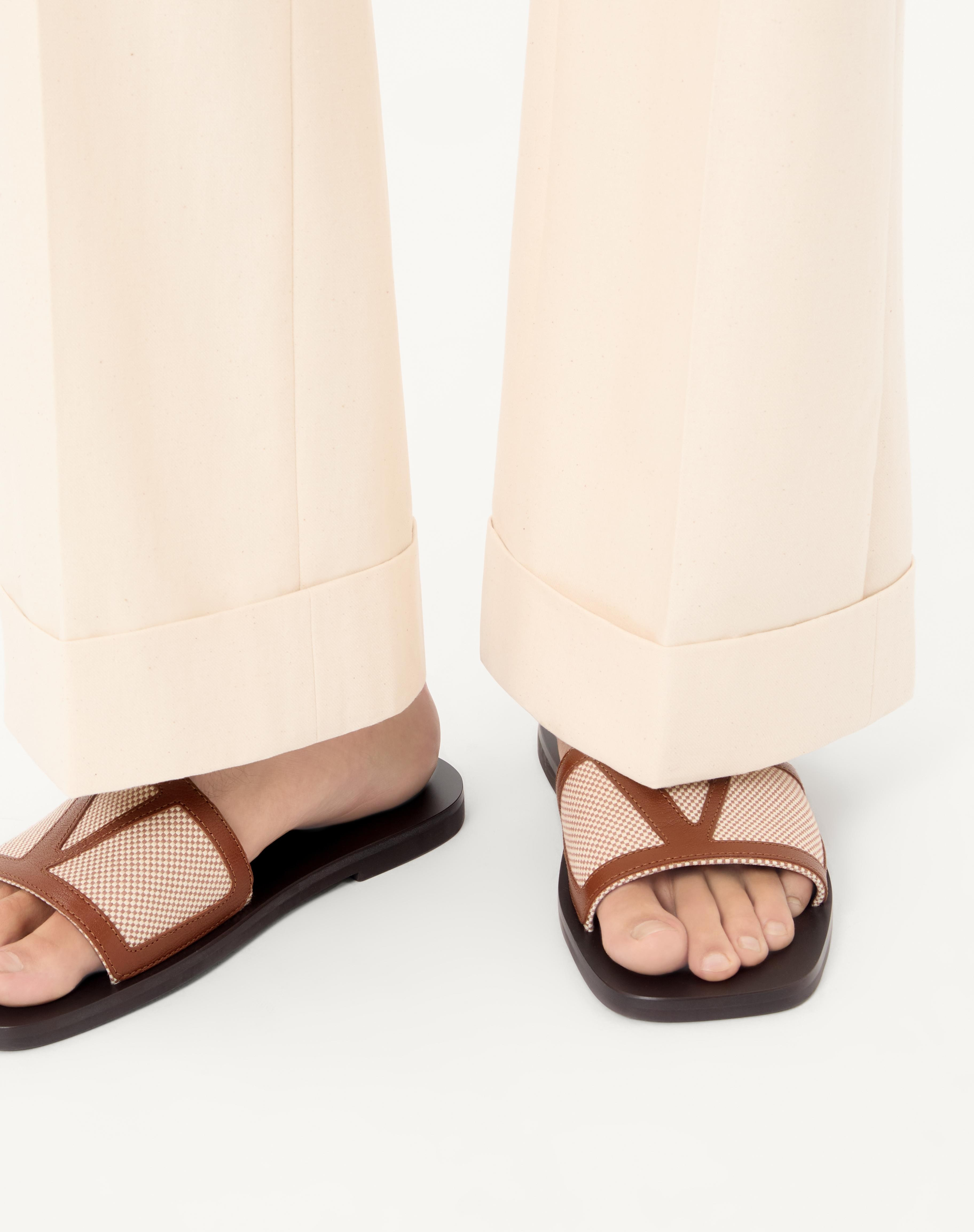 VIVA SUPERSTAR SLIDE SANDAL IN CANVAS FABRIC AND NAPPA LEATHER - 2