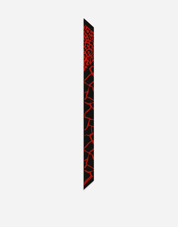 Giraffe-print twill headscarf - 3
